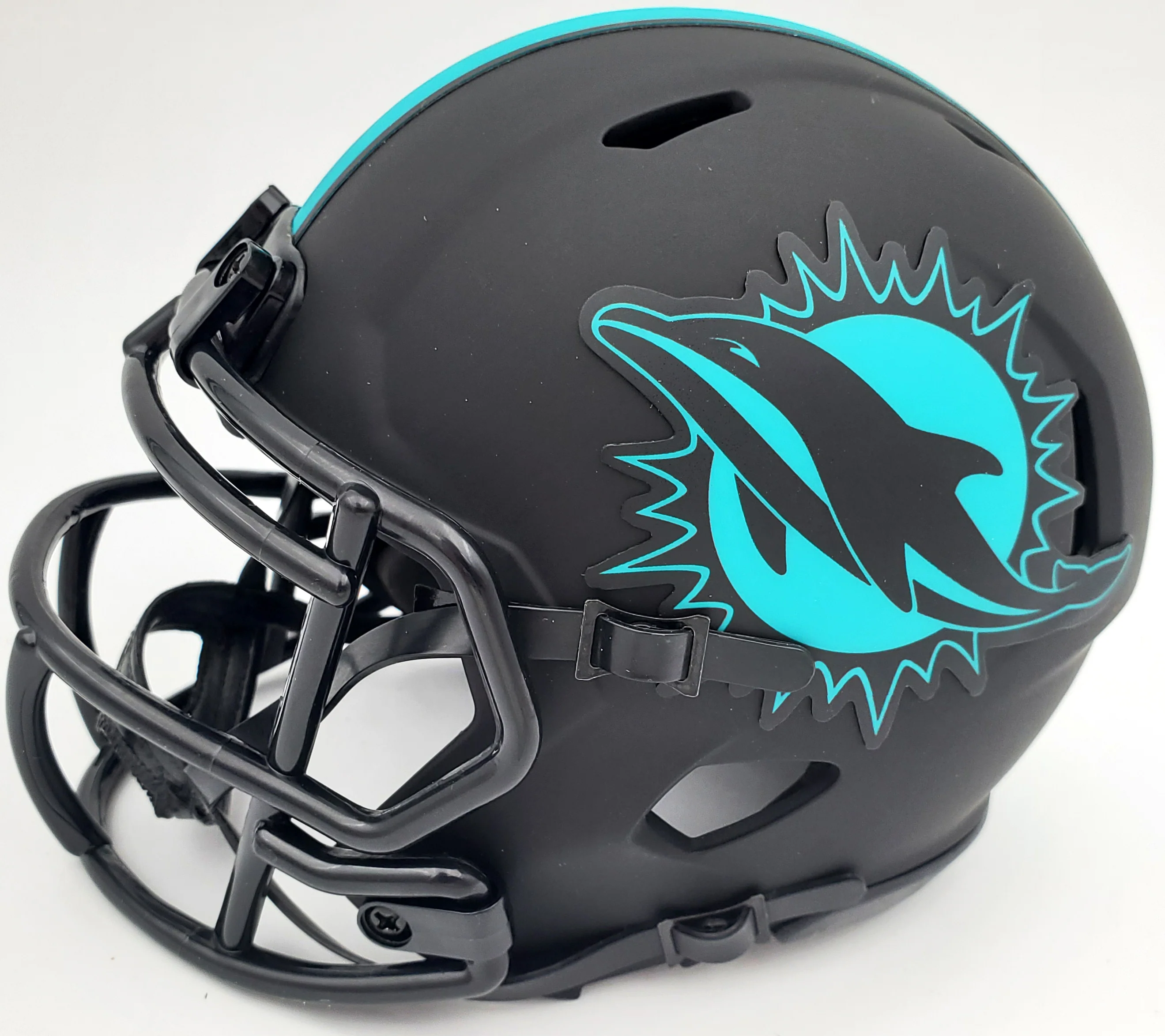 Mercury Morris Autographed Miami Dolphins Eclipse Black Speed Mini Helmet "1972 17-0" Beckett BAS QR Stock #194067 - Image 5