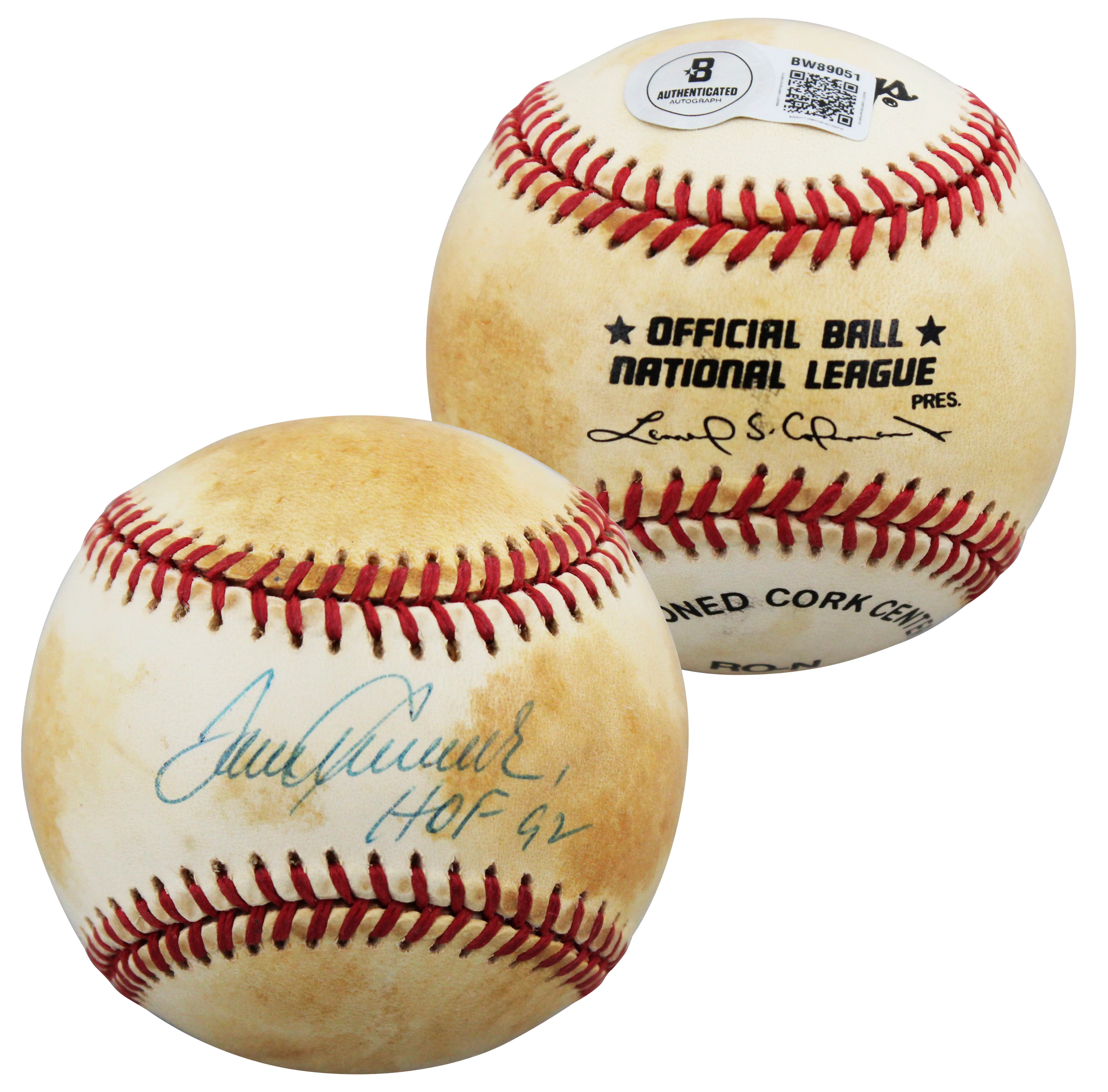 Mets Tom Seaver "HOF 92" Authentic Signed Coleman ONL Baseball BAS #BW89051 - Image 2