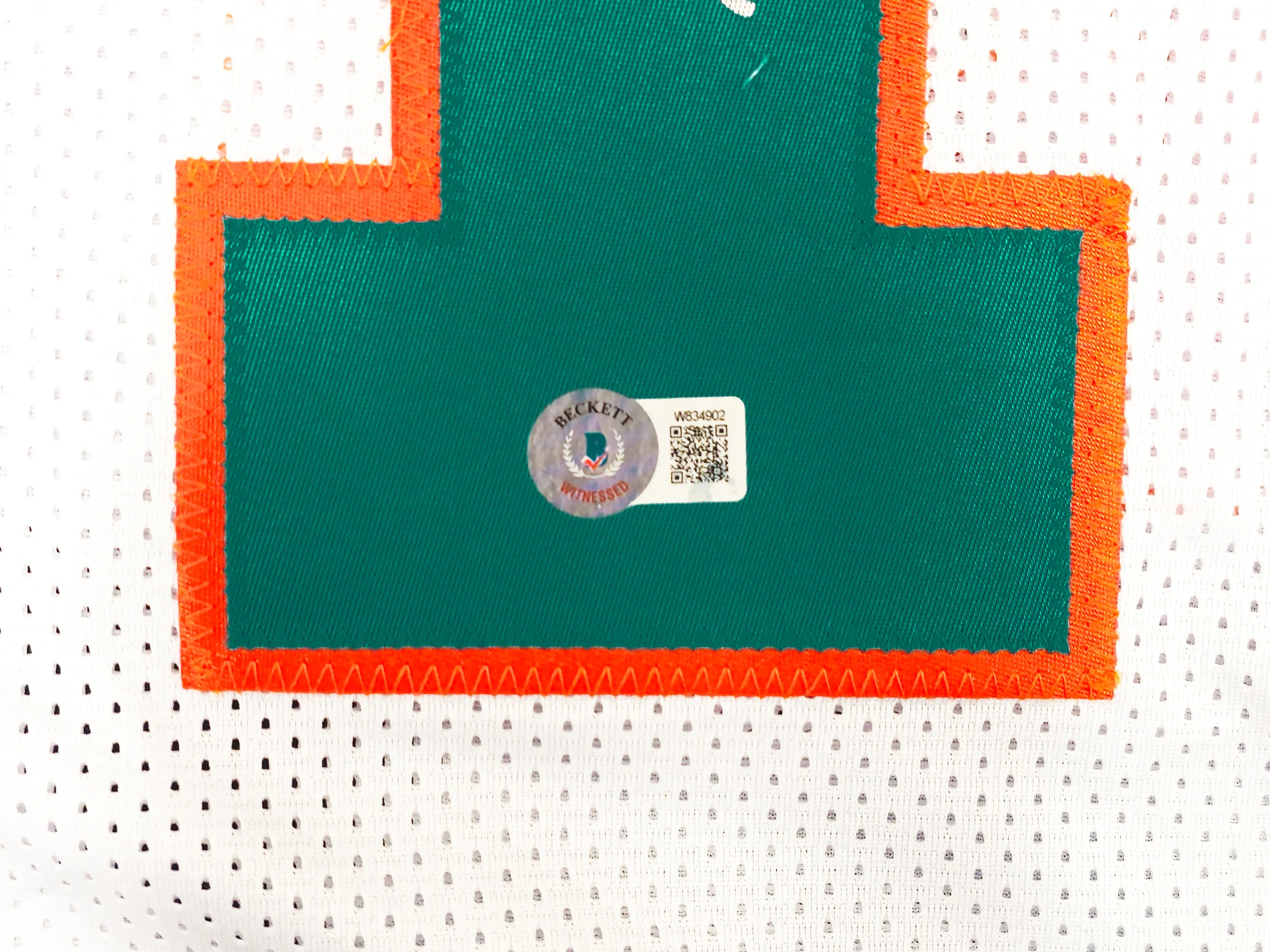 Miami Dolphins Bob Griese Autographed White Jersey Beckett BAS Witness Stock #222016 - Image 5