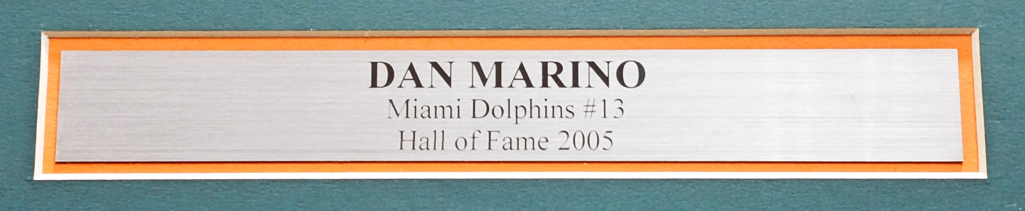 Miami Dolphins Dan Marino Autographed Framed Teal Jersey Beckett BAS Stock #230180 - Image 5