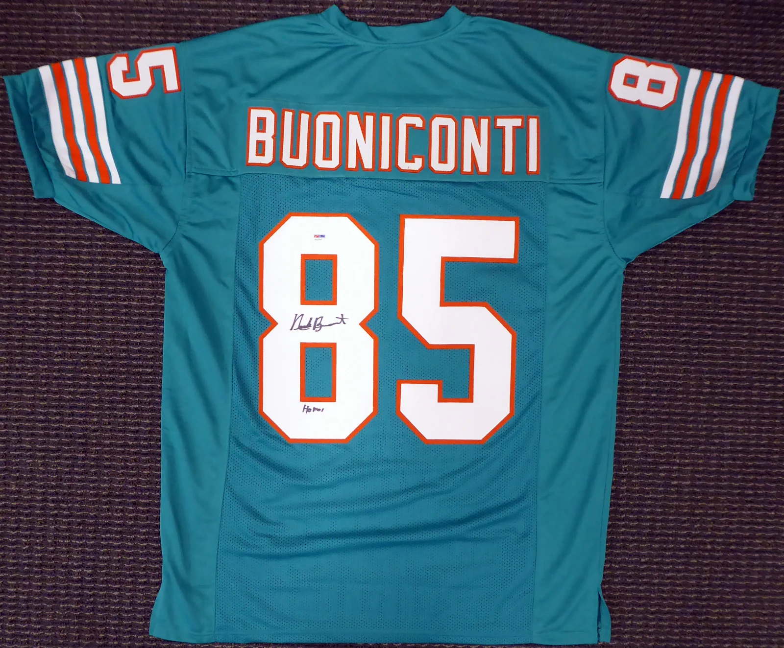 Miami Dolphins Nick Buoniconti Autographed Teal Jersey "HOF 01" PSA/DNA Stock #179034 - Image 2