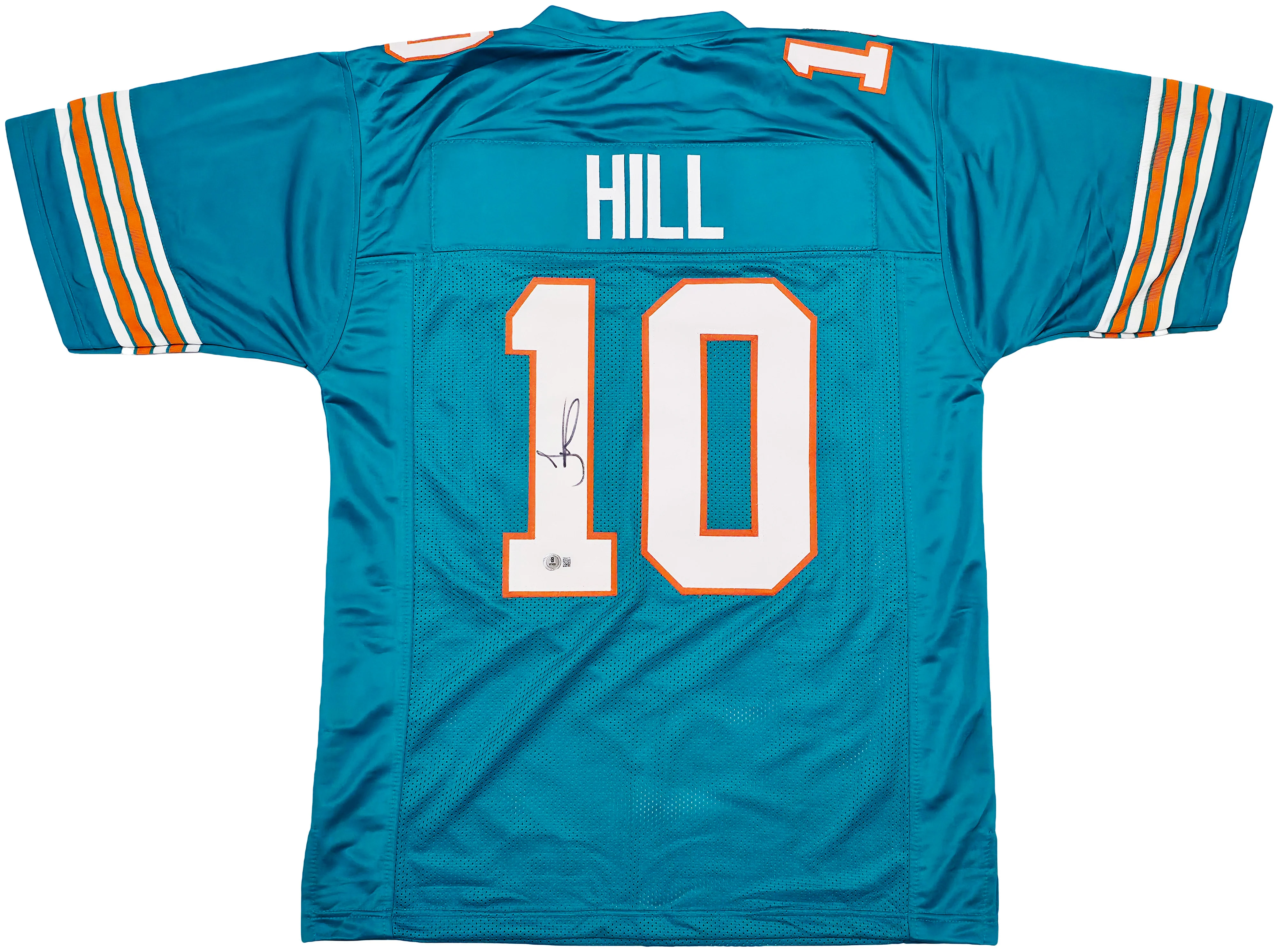 Miami Dolphins Tyreek Hill Autographed Teal Jersey Beckett BAS Witness Stock #253389 - Image 2