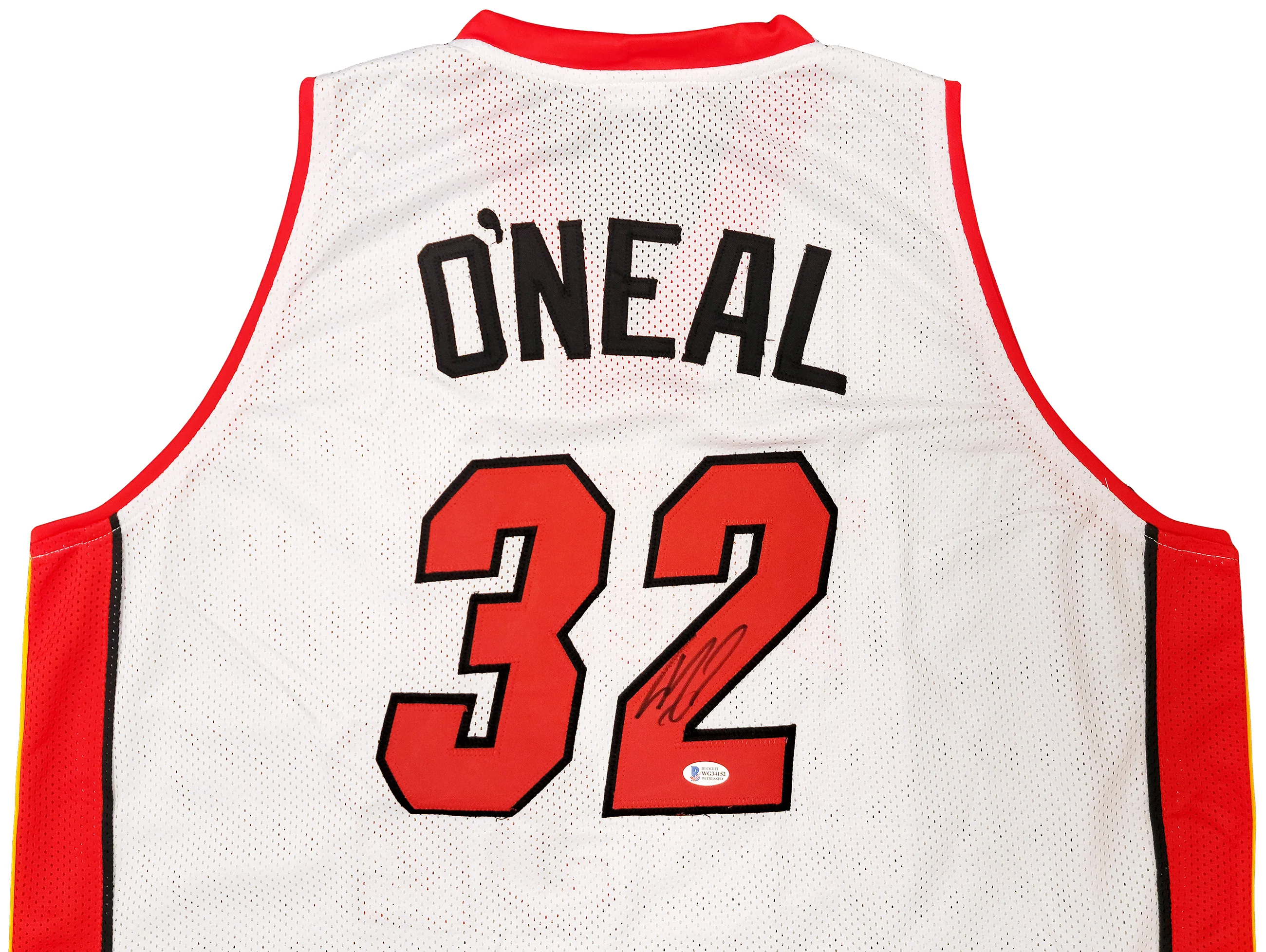 Miami Heat Shaquille Shaq O'Neal Autographed White Jersey The Diesel Beckett BAS Stock #202308 - Image 3