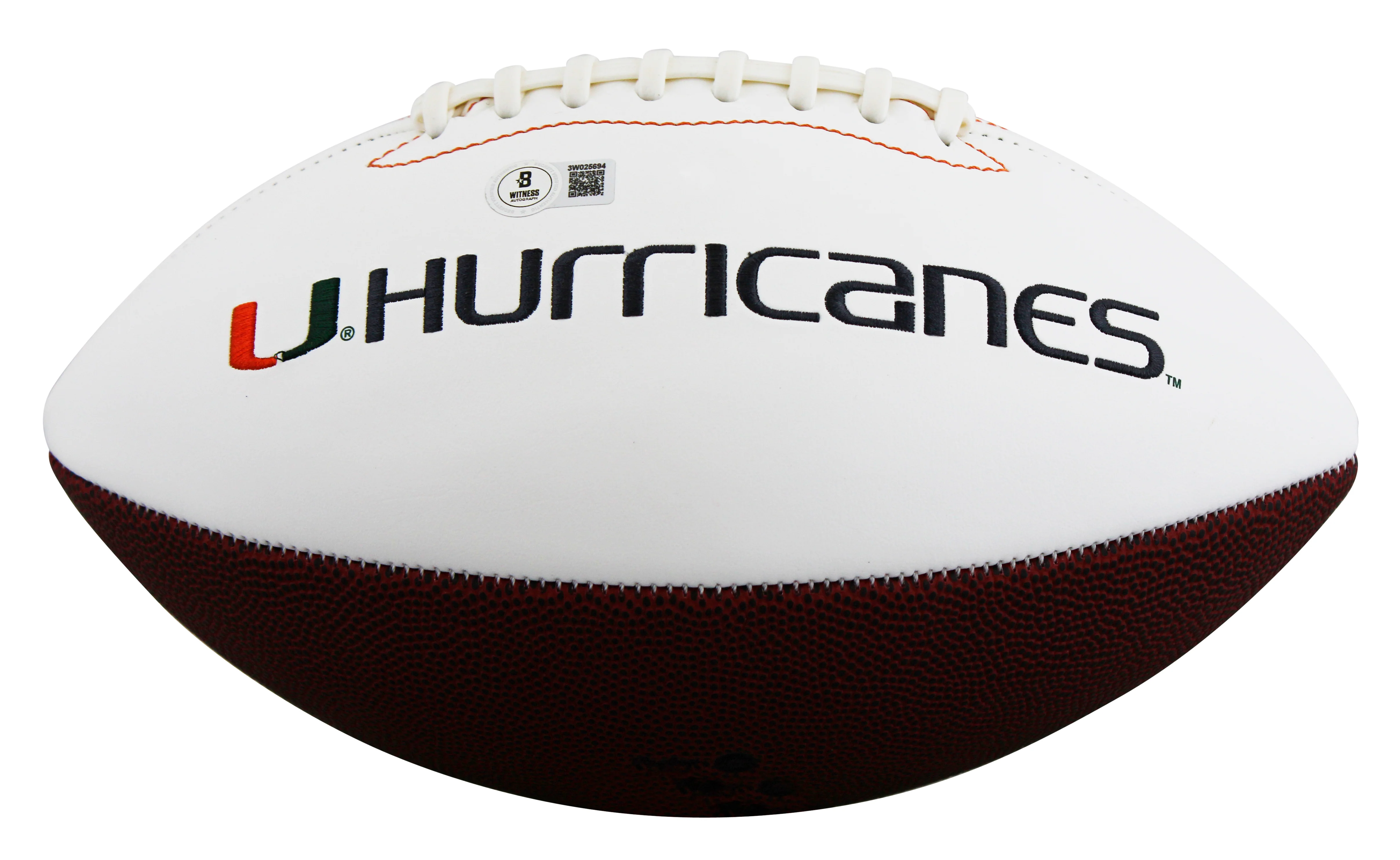 Miami Ray Lewis Authentic Signed Rawlings White Panel Logo Football BAS Witness - Image 4