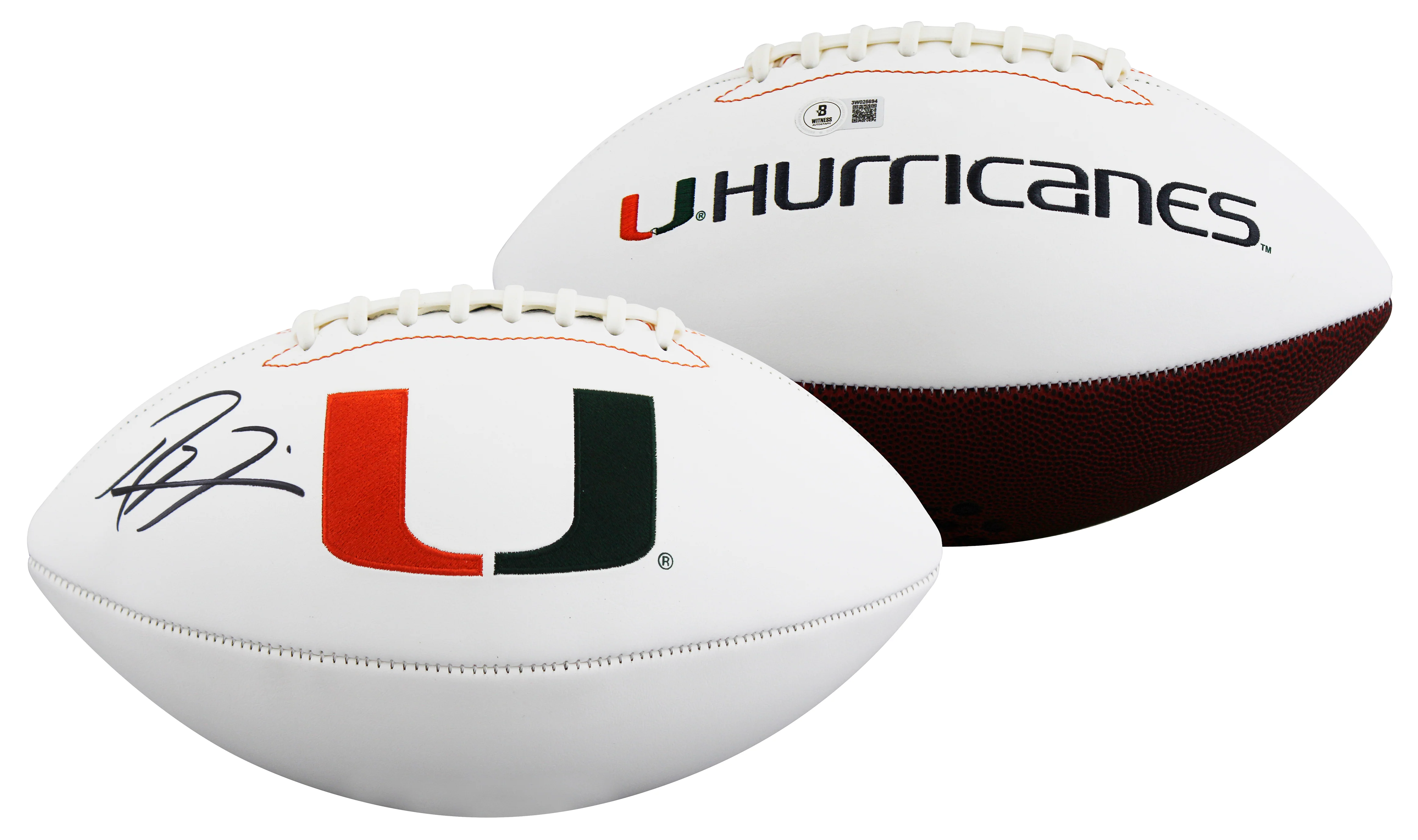 Miami Ray Lewis Signed Rawlings White Panel Logo Football W/ Case BAS Witnessed - Image 3
