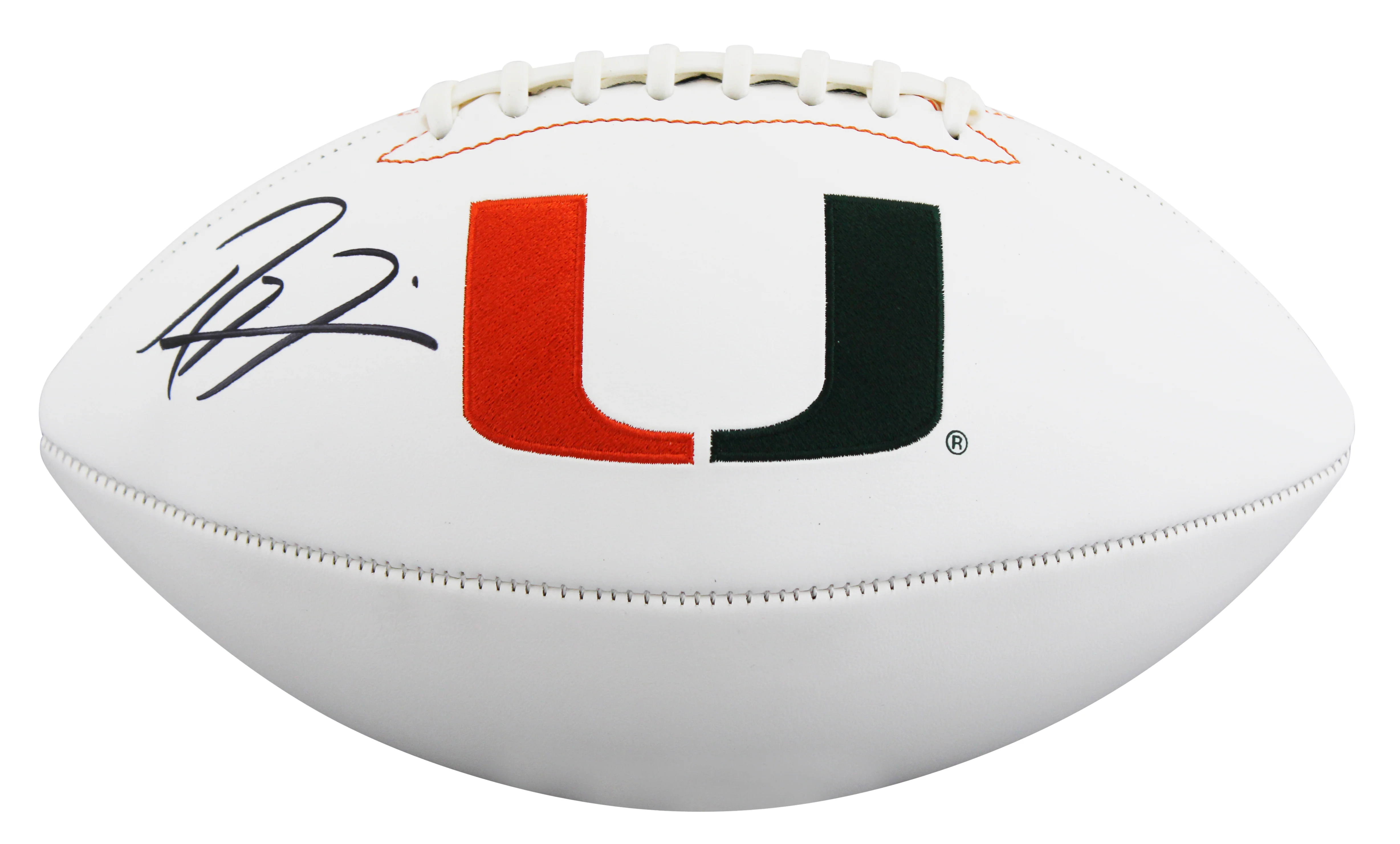 Miami Ray Lewis Signed Rawlings White Panel Logo Football W/ Case BAS Witnessed - Image 4