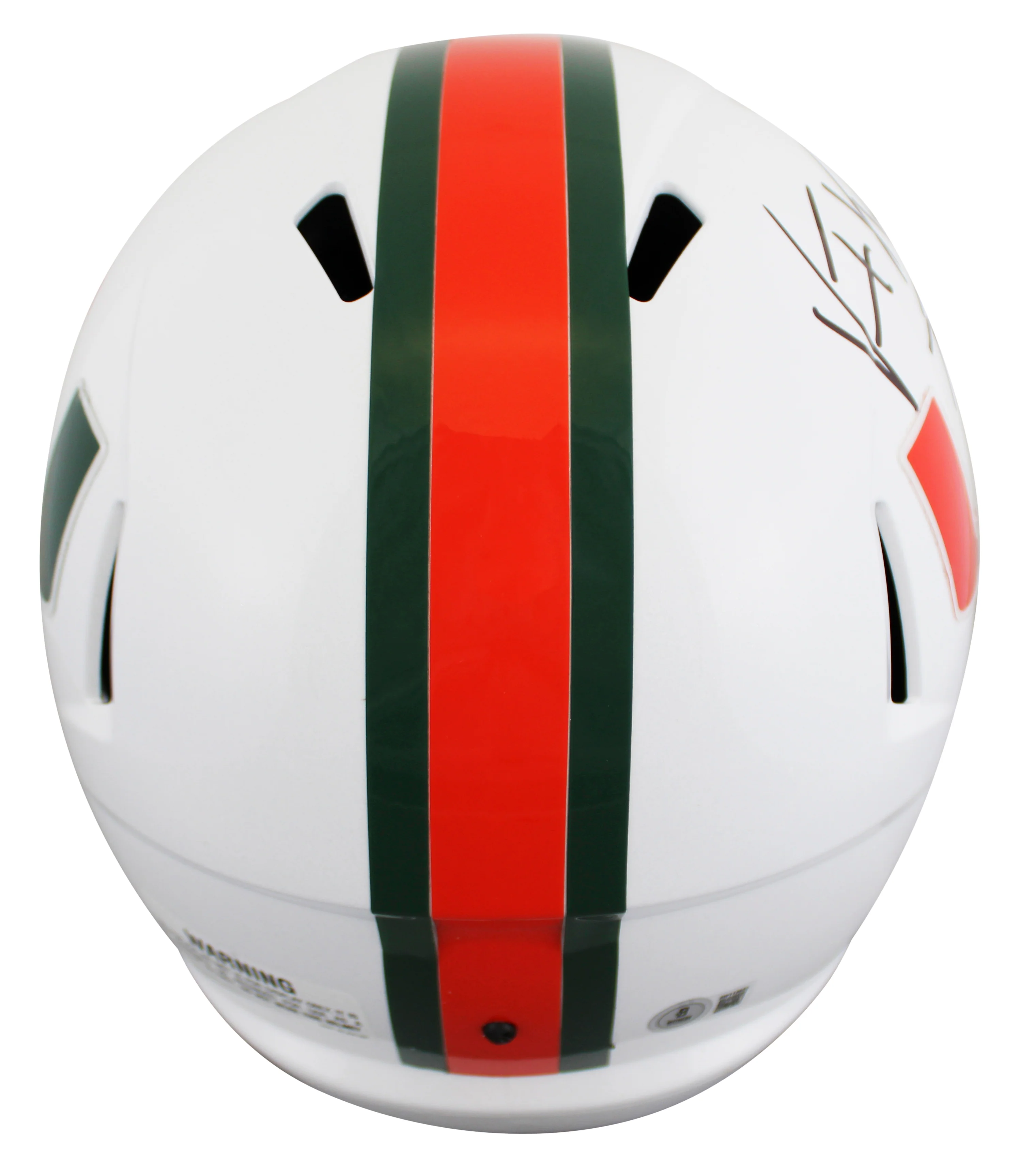 Miami Vince Wilfork Authentic Signed Full Size Speed Rep Helmet BAS Witnessed - Image 3