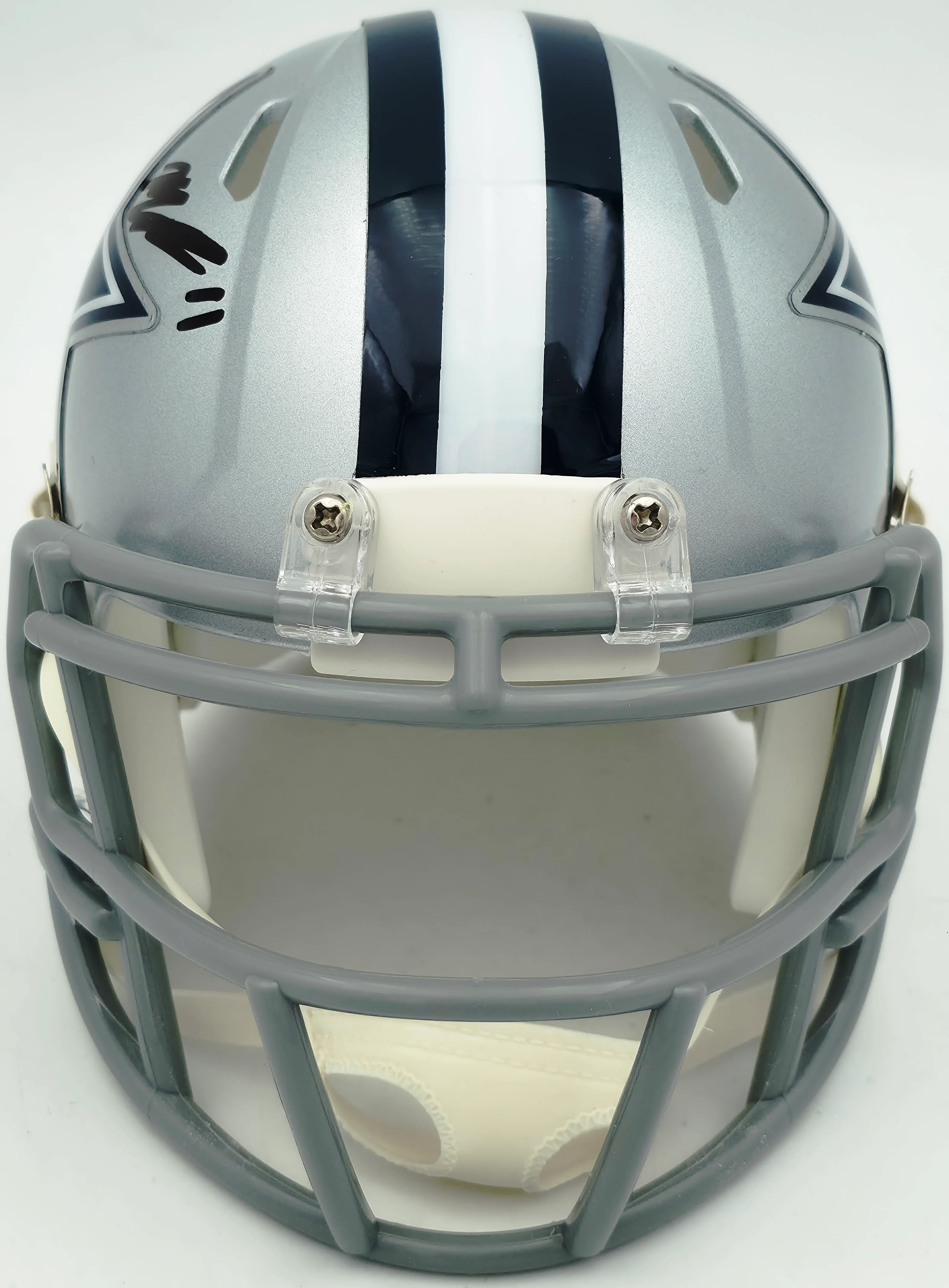 Micah Parson Autographed Dallas Cowboys Silver Speed Mini Helmet Fanatics Holo Stock #256994 - Image 3