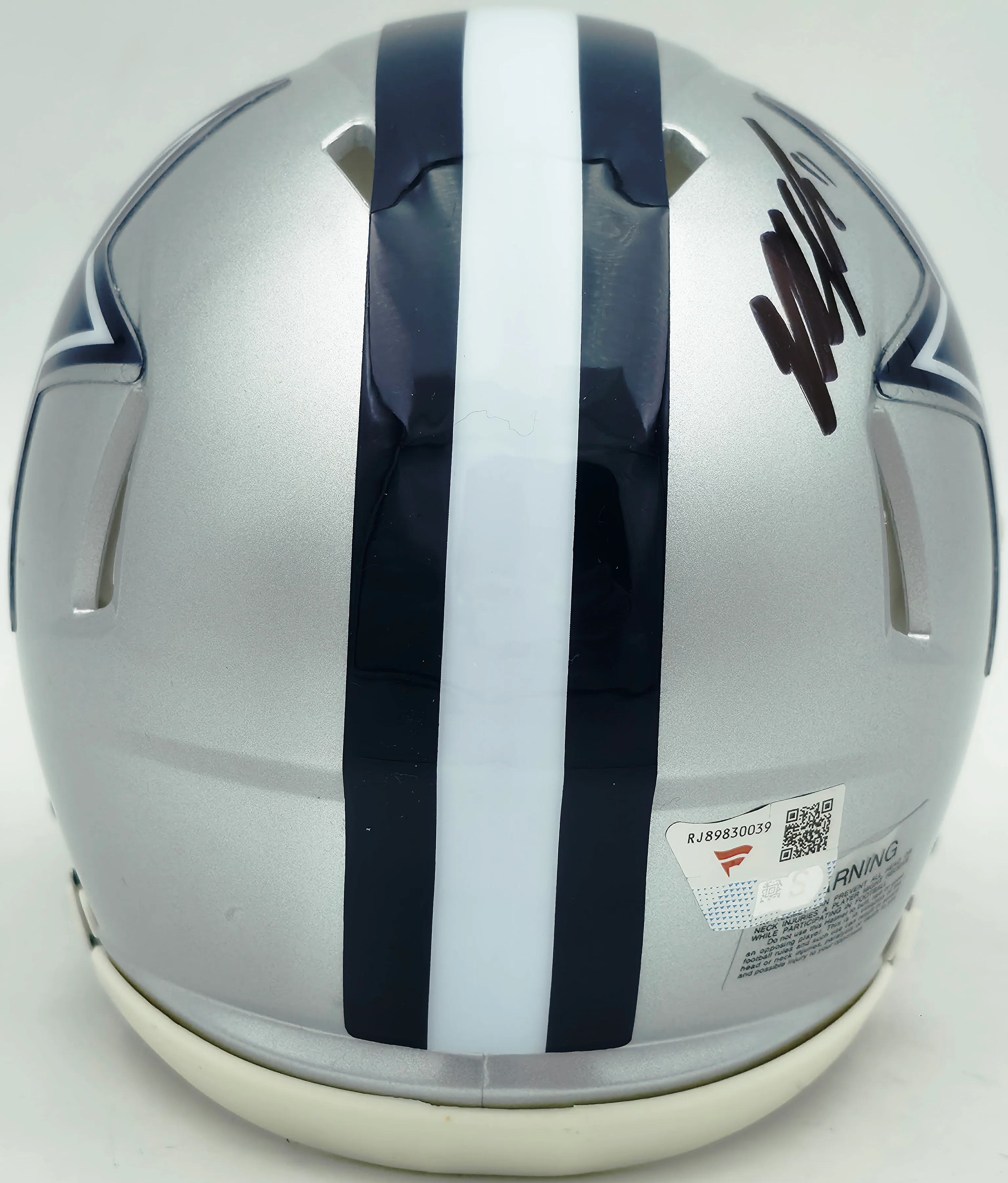 Micah Parson Autographed Dallas Cowboys Silver Speed Mini Helmet Fanatics Holo Stock #256993 - Image 4