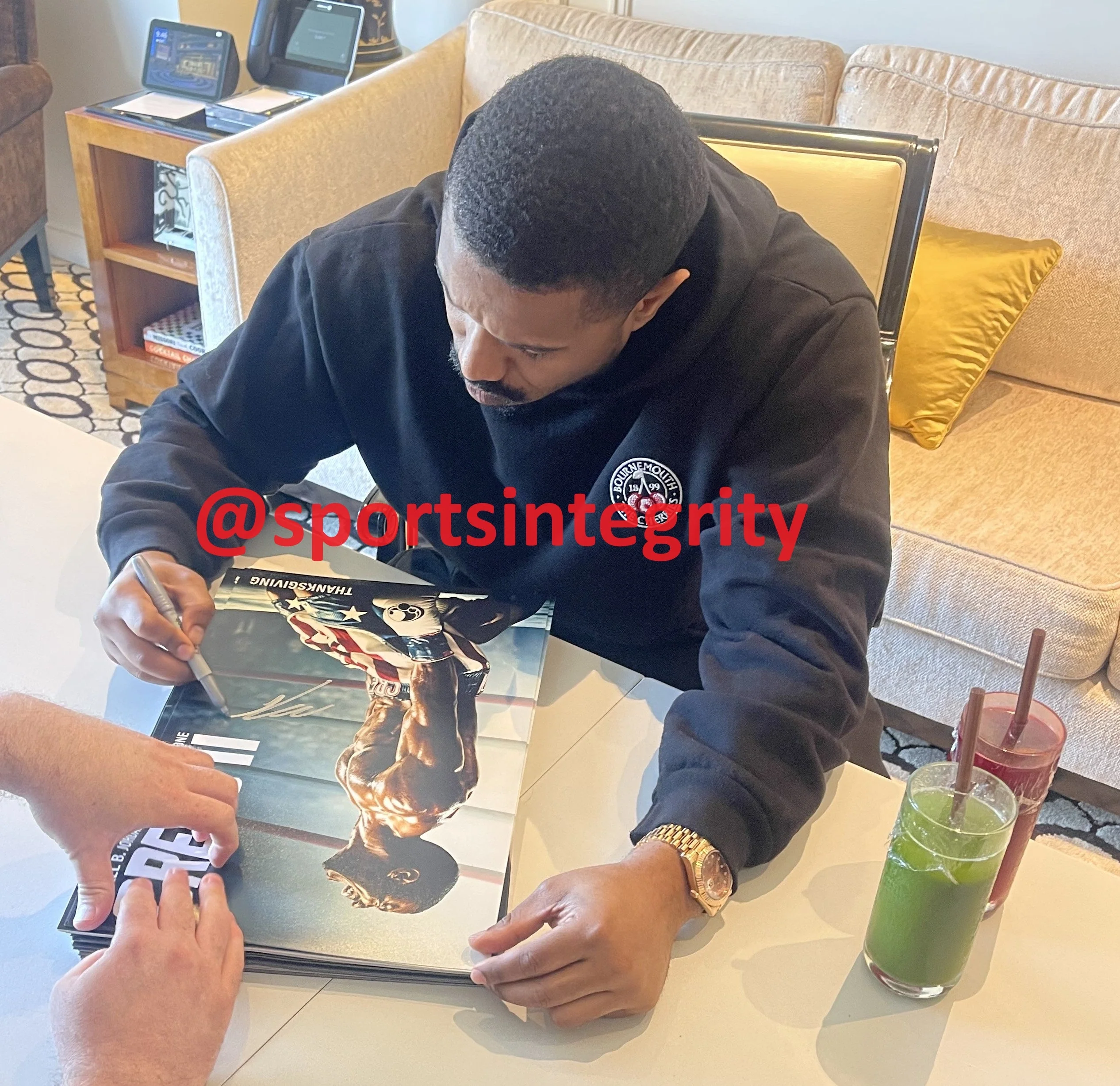 Michael B Jordan Signed Framed 16x20 Creed Training Photo w/ Stallone BAS ITP - Image 4