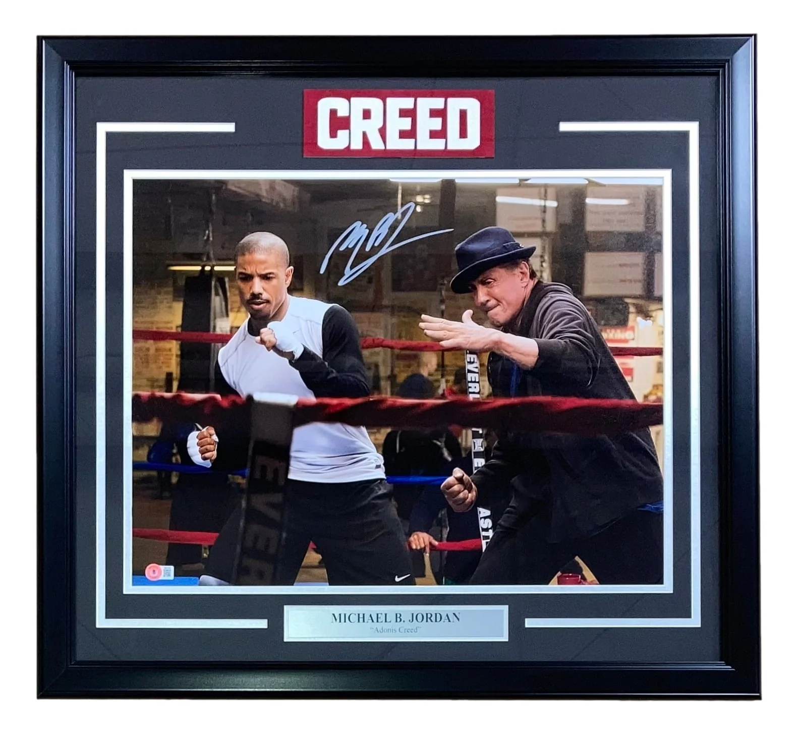 Michael B Jordan Signed Framed 16x20 Creed Training Photo w/ Stallone BAS ITP - Image 6