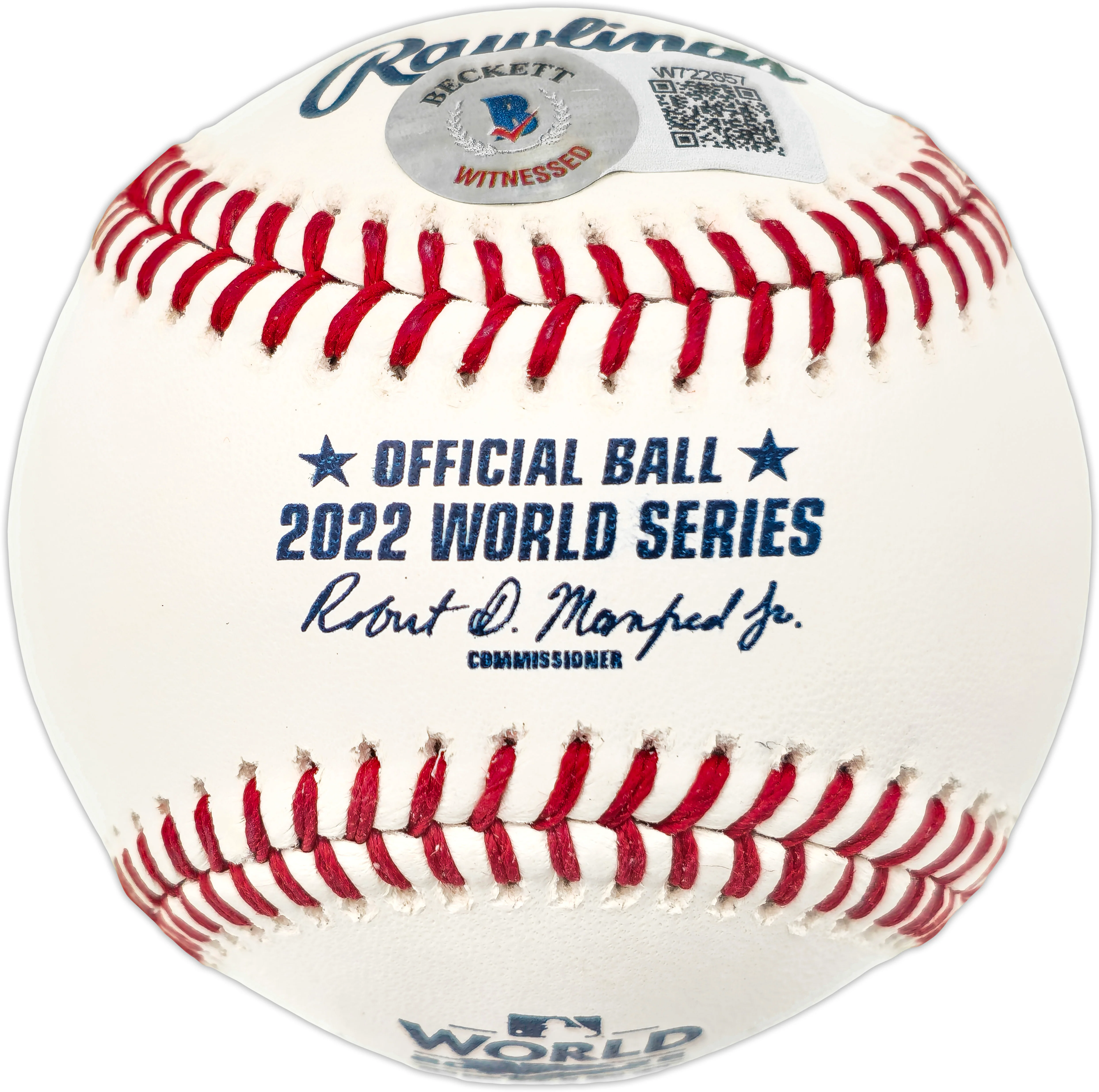 Michael Brantley Autographed Official 2022 World Series Logo Baseball Houston Astros "WS Champions 2022" Beckett BAS Witness #W722657 - Image 2