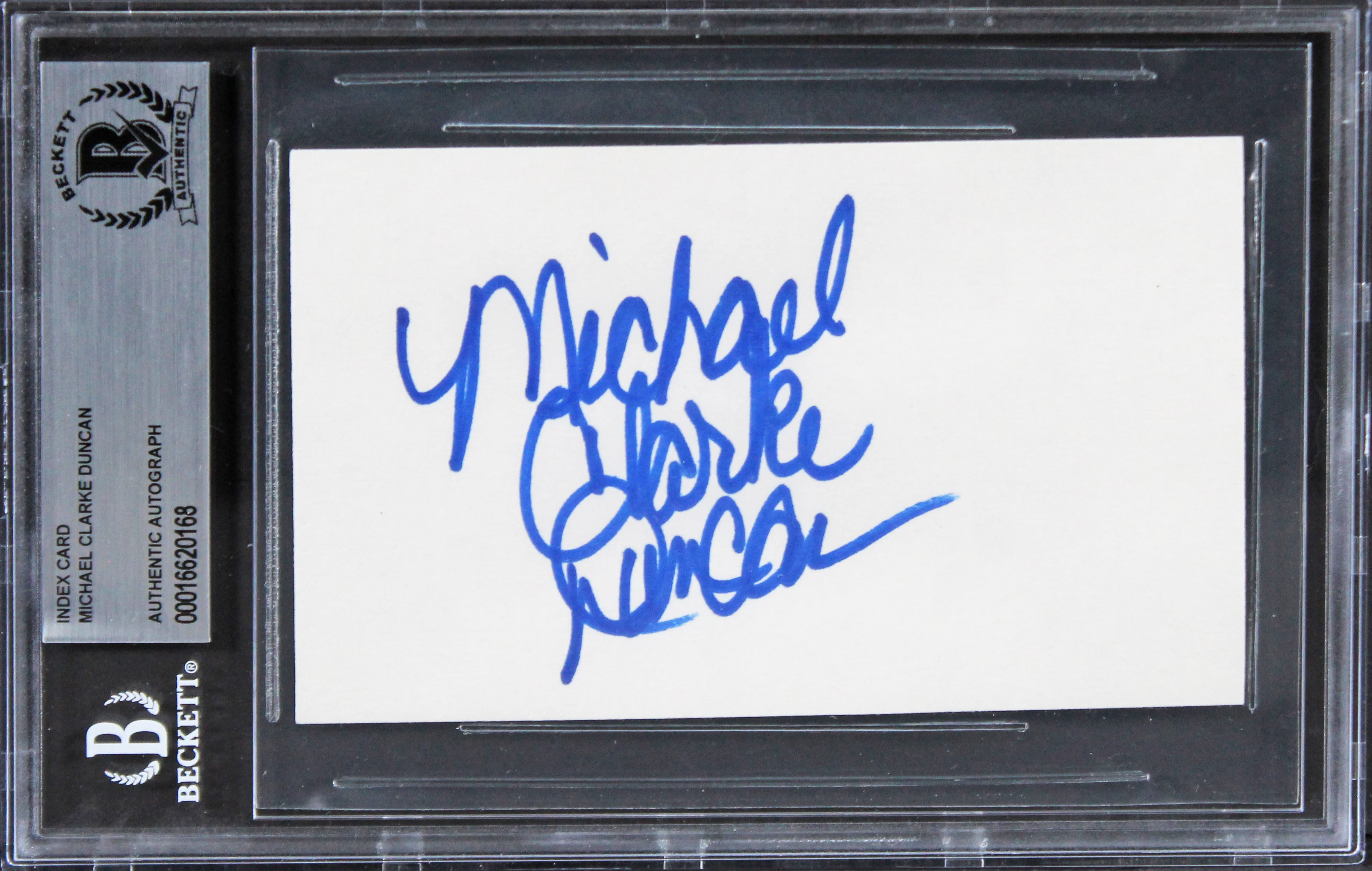 Michael Clarke Duncan The Green Mile Authentic Signed 3x5 Index Card BAS Slab 1 - Image 2