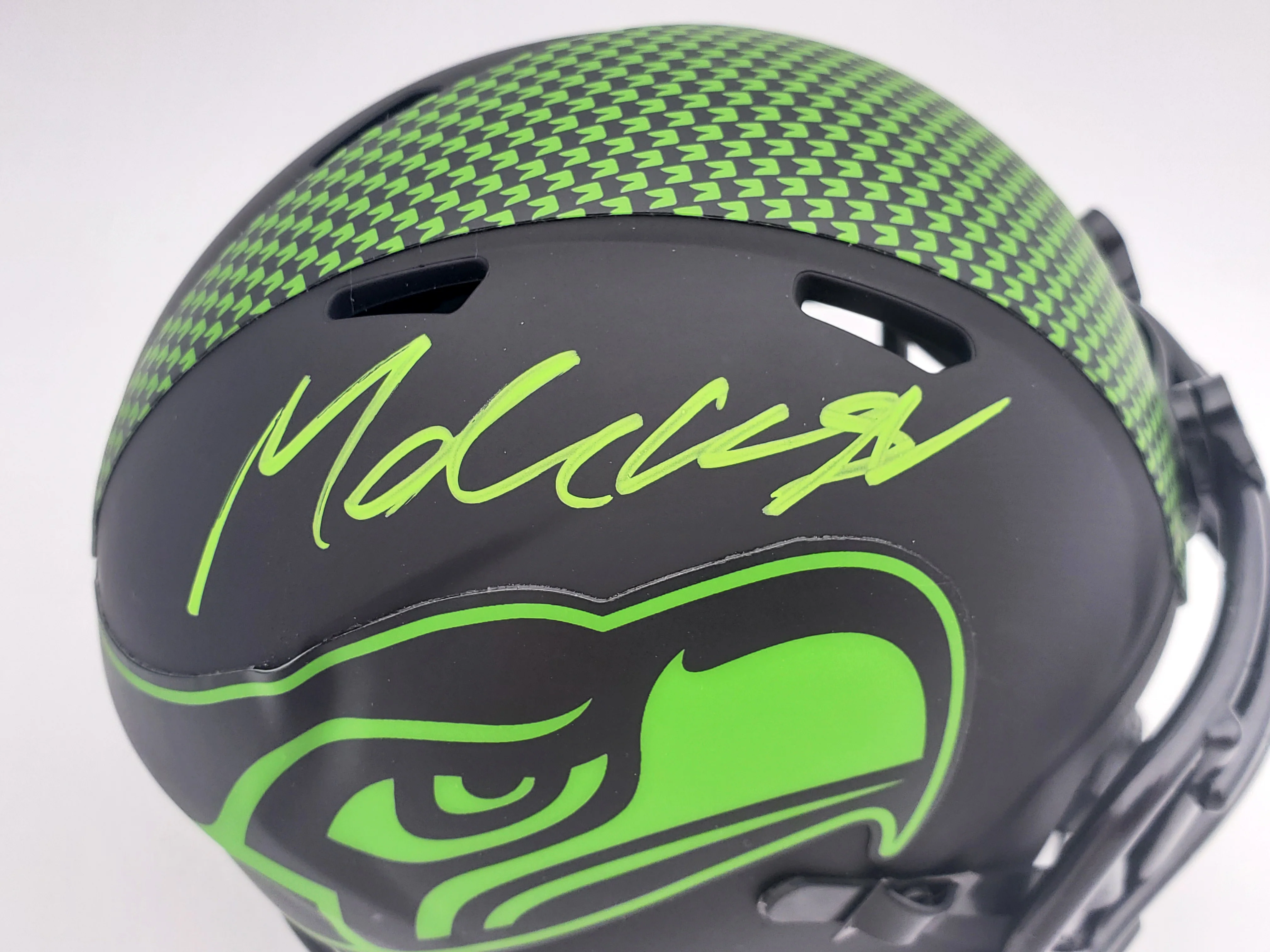 Michael Dickson Autographed Seattle Seahawks Eclipse Black Speed Mini Helmet MCS Holo Stock #200269 - Image 2