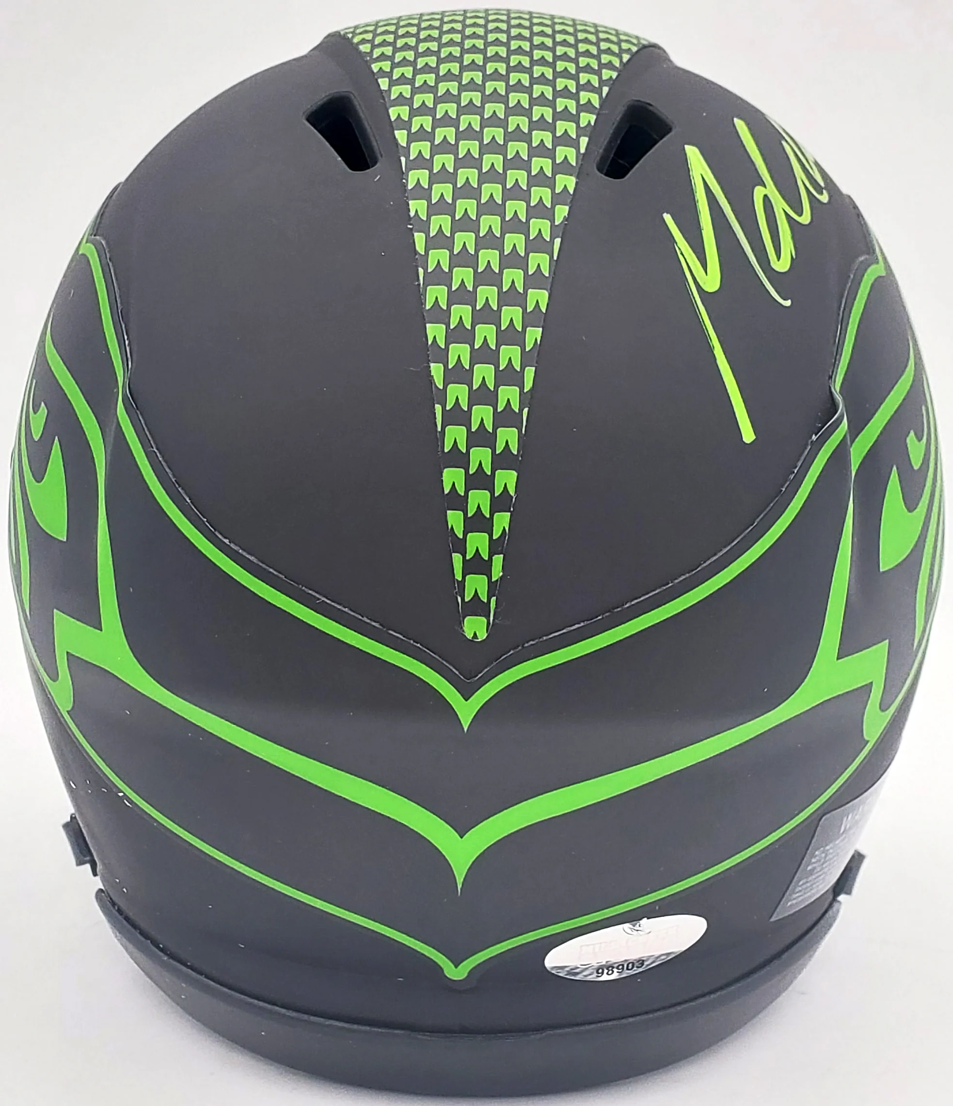 Michael Dickson Autographed Seattle Seahawks Eclipse Black Speed Mini Helmet MCS Holo Stock #200269 - Image 3
