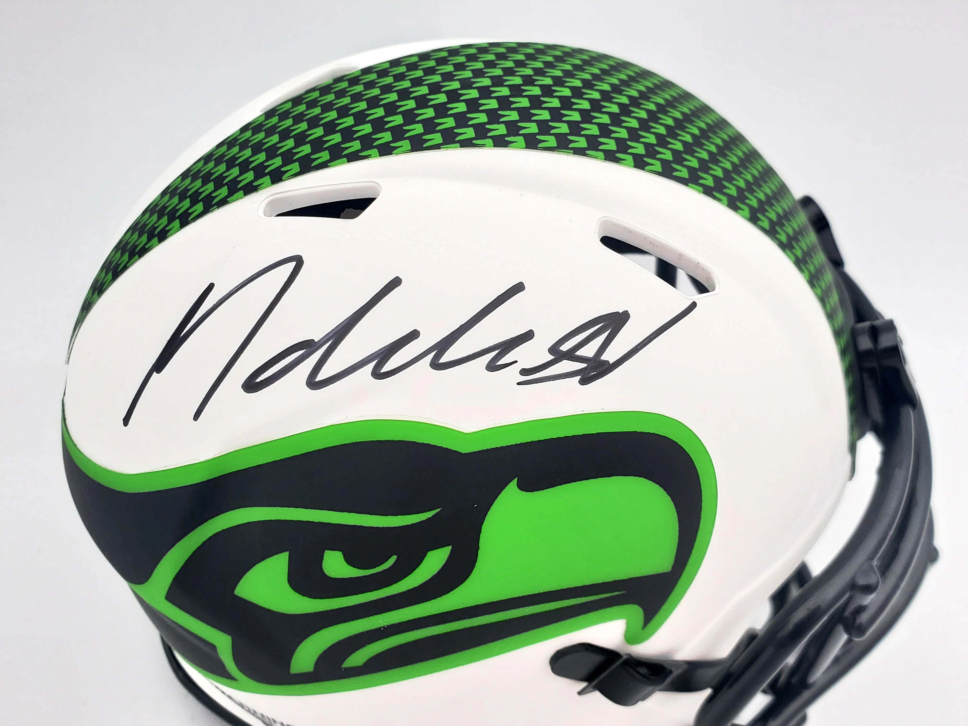 Michael Dickson Autographed Seattle Seahawks Lunar Eclipse White Speed Mini Helmet MCS Holo Stock #200270 - Image 2