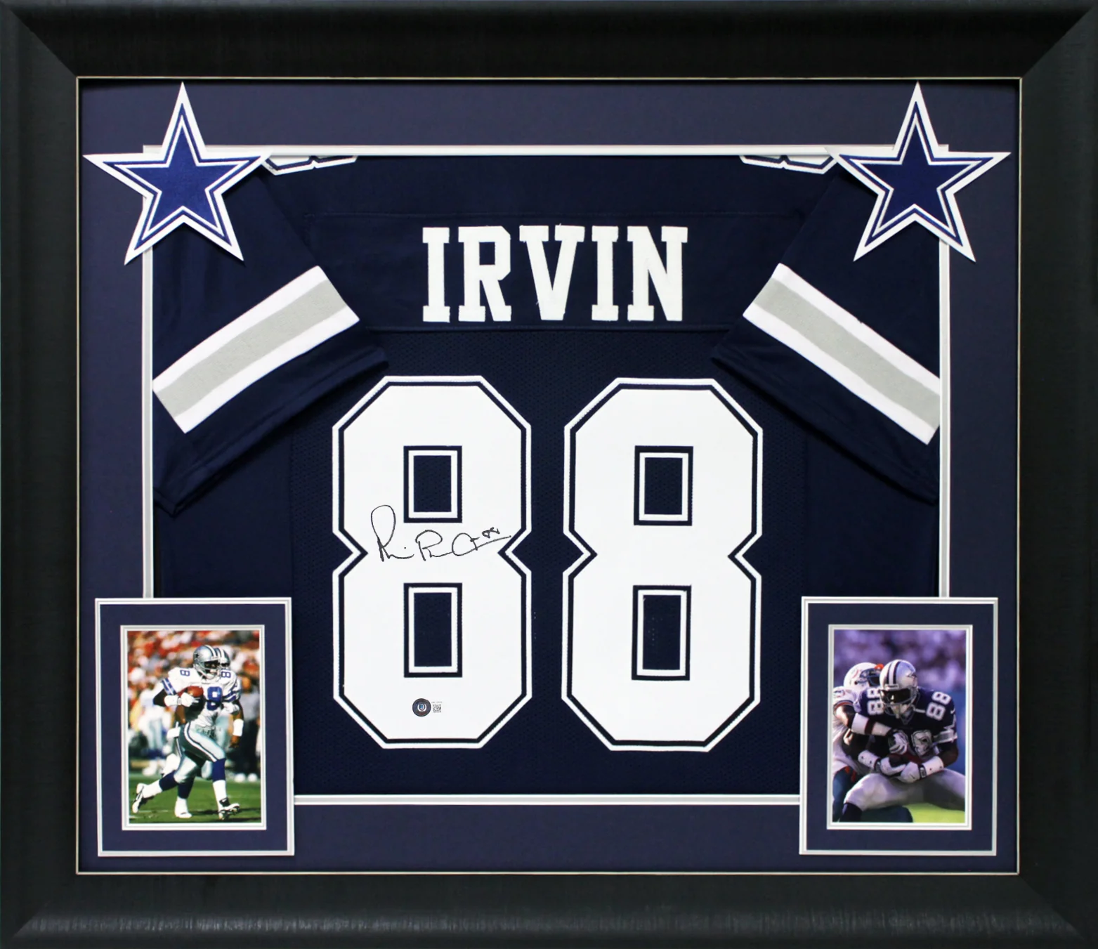 Michael Irvin Authentic Signed Navy Blue Pro Style Framed Jersey BAS Witnessed 2