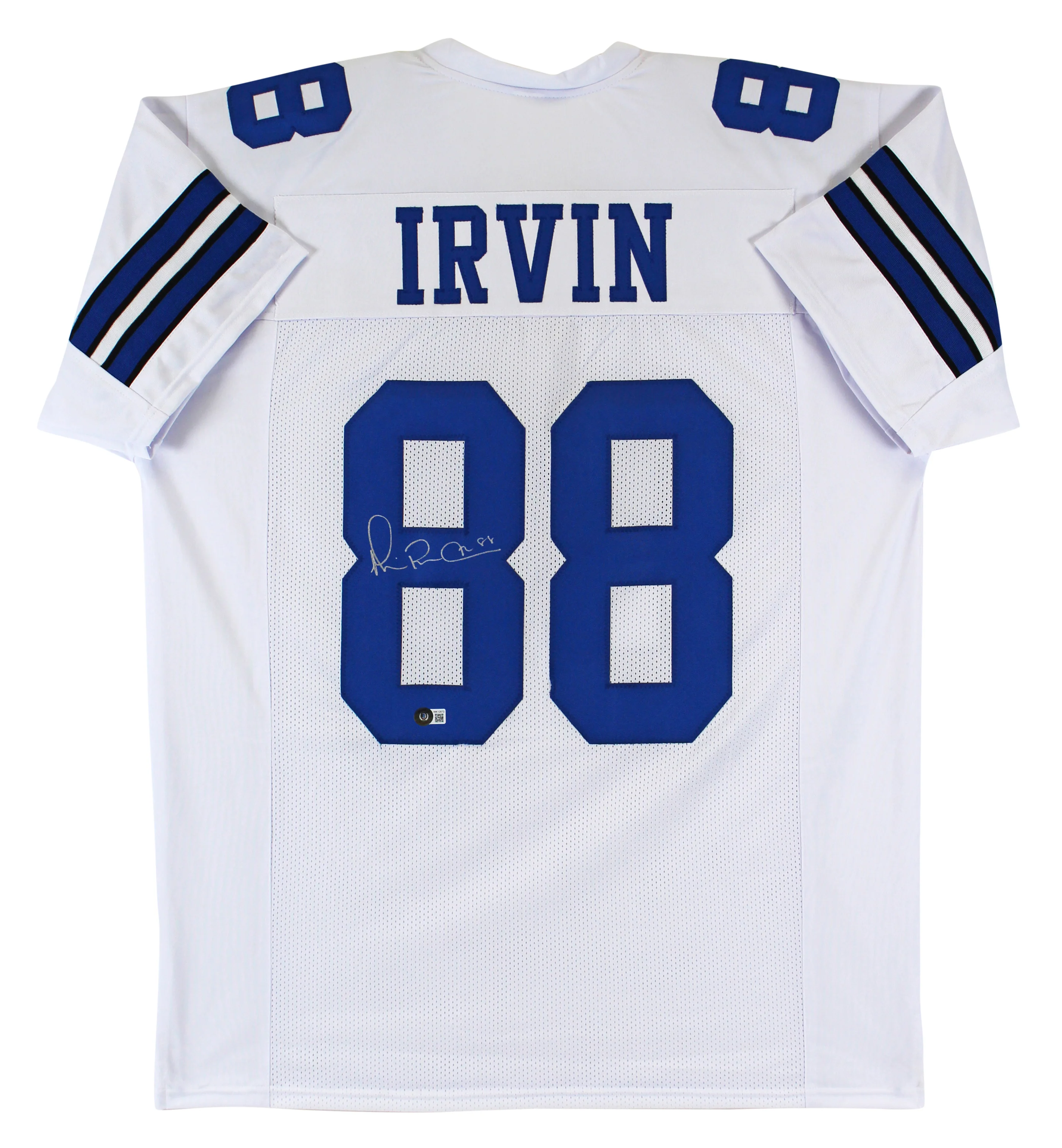 Michael Irvin Authentic Signed White Pro Style Jersey BAS Witnessed 2 - Image 2