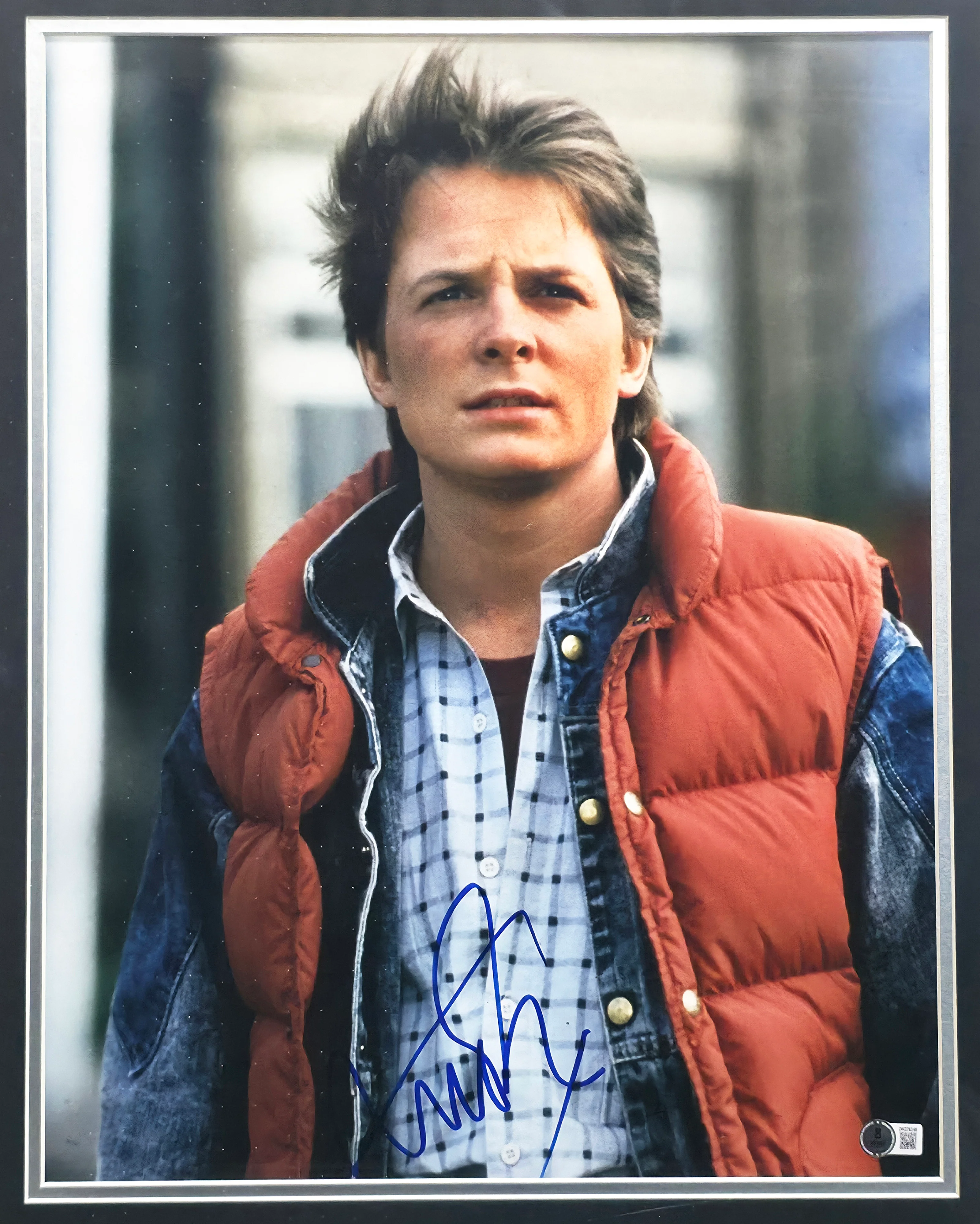 Michael J. Fox Autographed Framed 16x20 Photo Back to the Future (Damaged) Beckett BAS Witness #2W276348 - Image 2