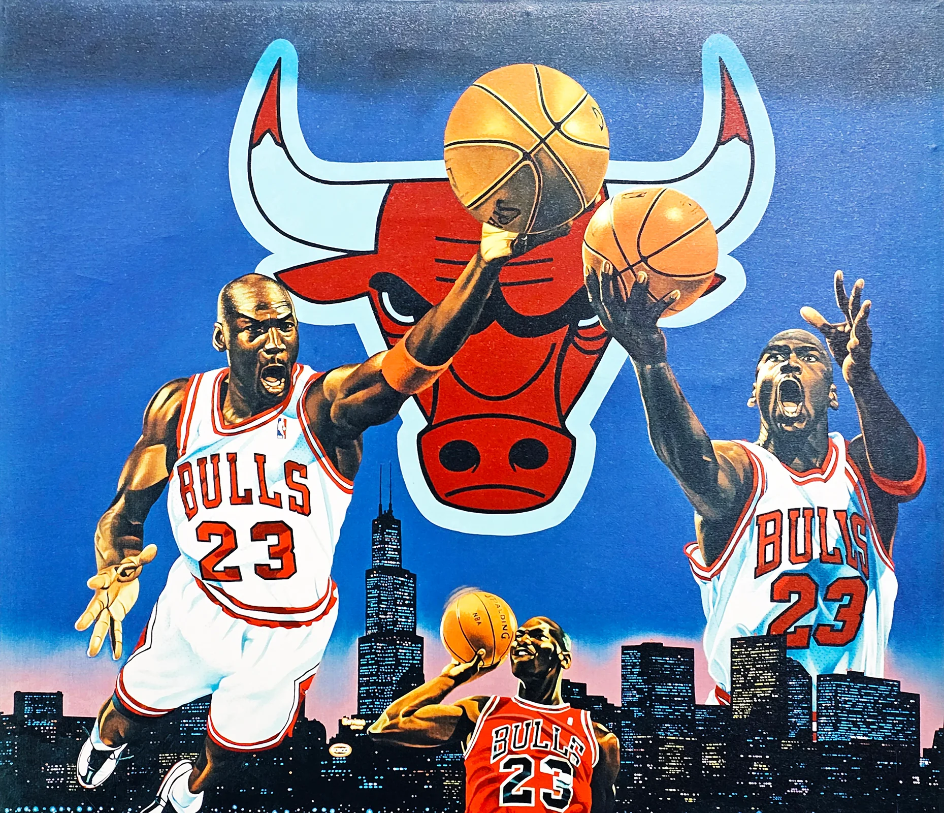 Michael Jordan Autographed 30x40 Chicago's Finest Canvas Photo Chicago Bulls Auto Grade 10 With Artist Proof #23/123 His Jersey Number UDA Holo & Beckett BAS #AC74565 - Image 3