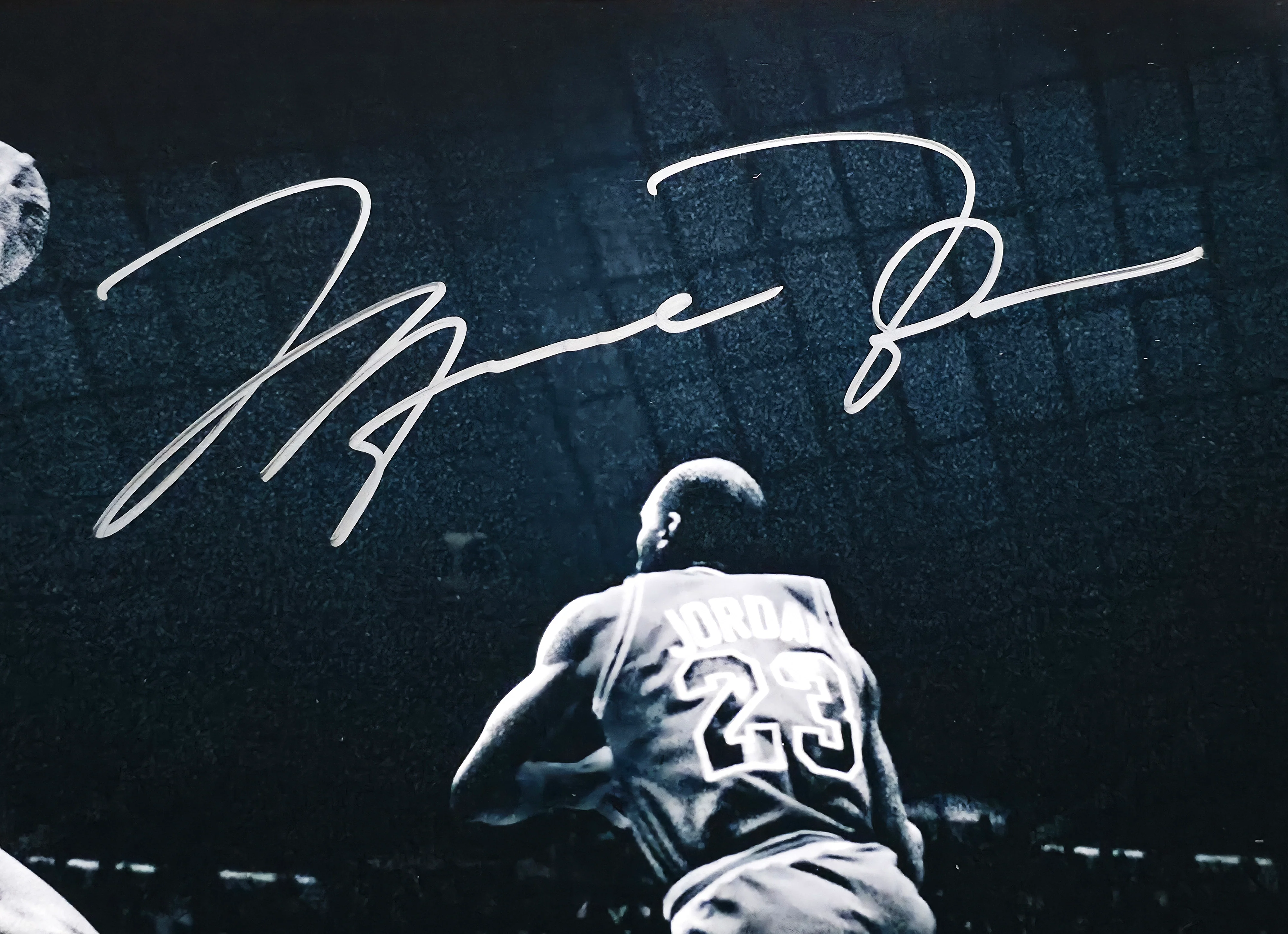 Michael Jordan Autographed Framed 18x36 'Kiss the Rim' Photo Chicago Bulls 1987 NBA Slam Dunk Contest #65/123 UDA Holo #BAM147630 - Image 3