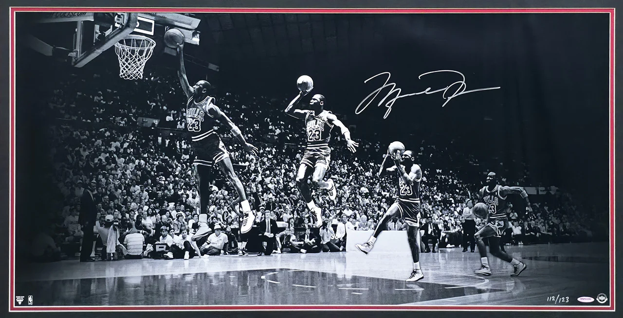 Michael Jordan Autographed Framed 18x36 'We Have Lift Off' Photo Chicago Bulls #112/123 UDA Holo #BAM142310 - Image 2