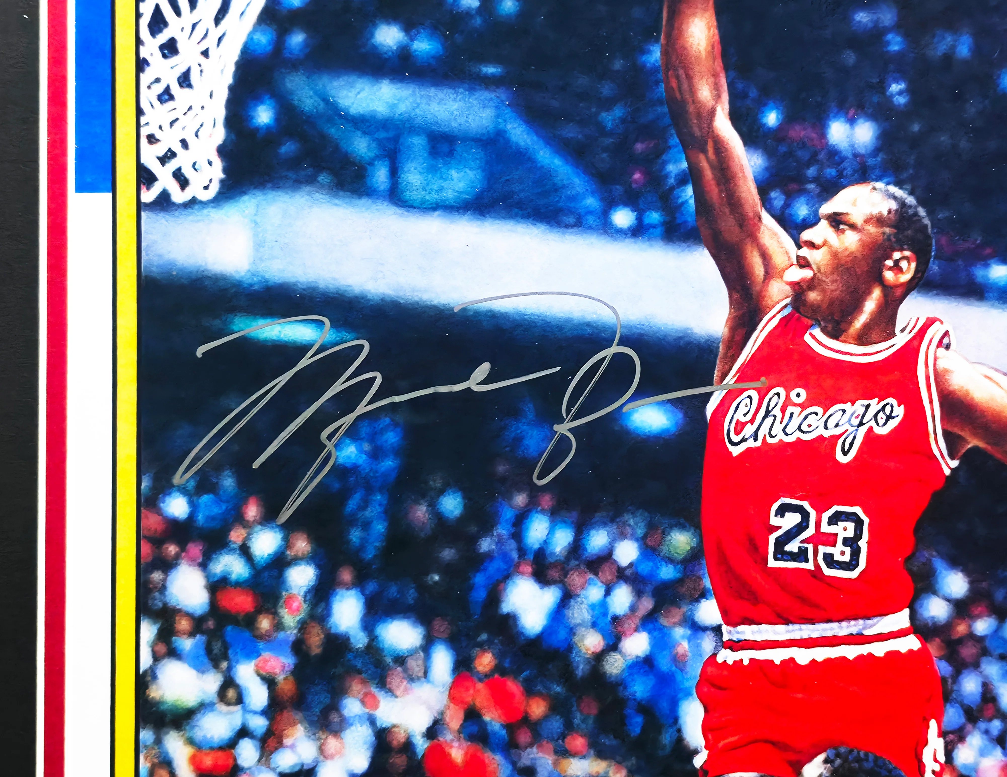Michael Jordan Autographed Framed 1986 Fleer Rookie Card #57 Blow Up Poster Chicago Bulls UDA Holo #BAM307260 - Image 3