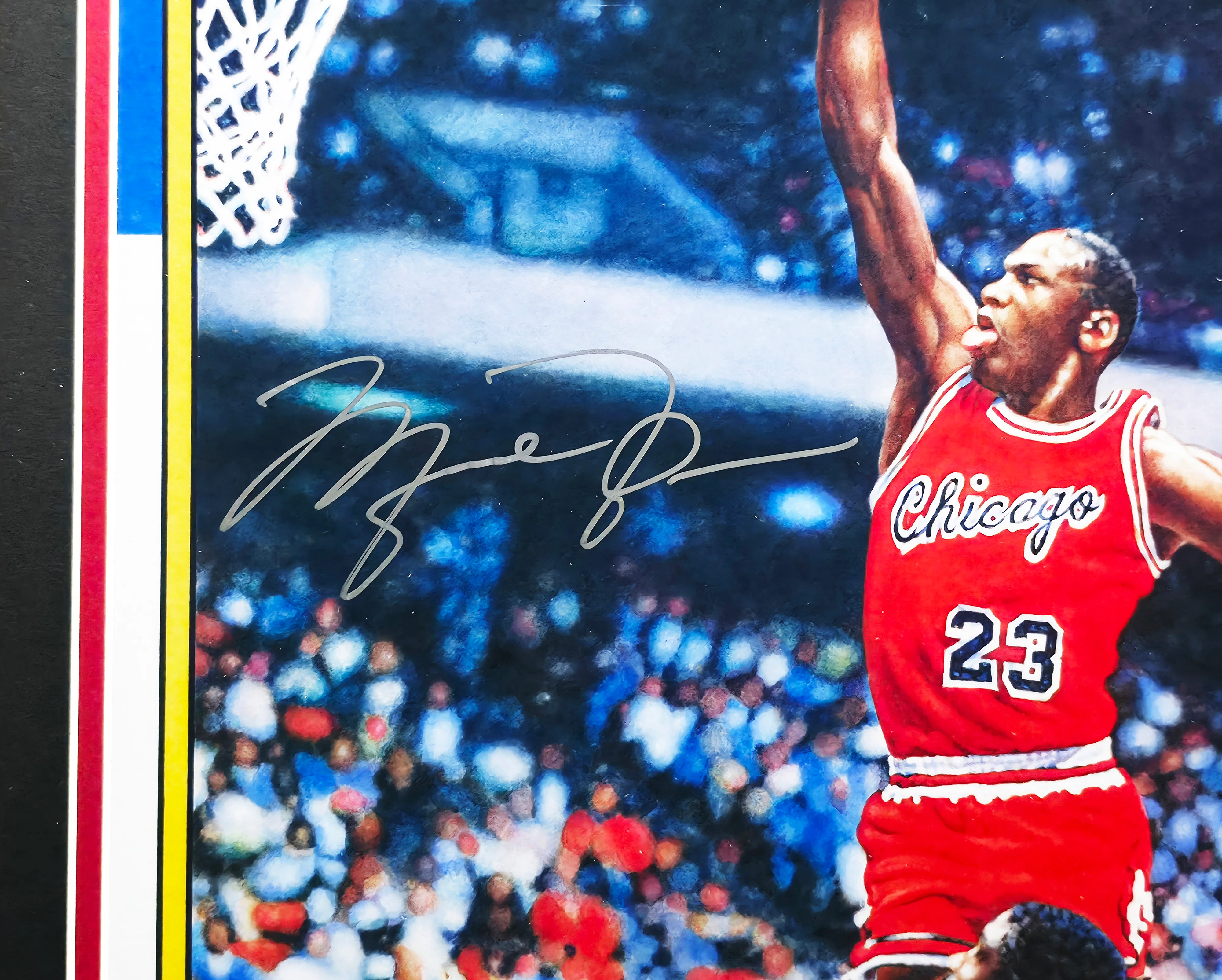 Michael Jordan Autographed Framed 1986 Fleer Rookie Card #57 Blow Up Poster Chicago Bulls UDA Holo #BAM307261 - Image 3