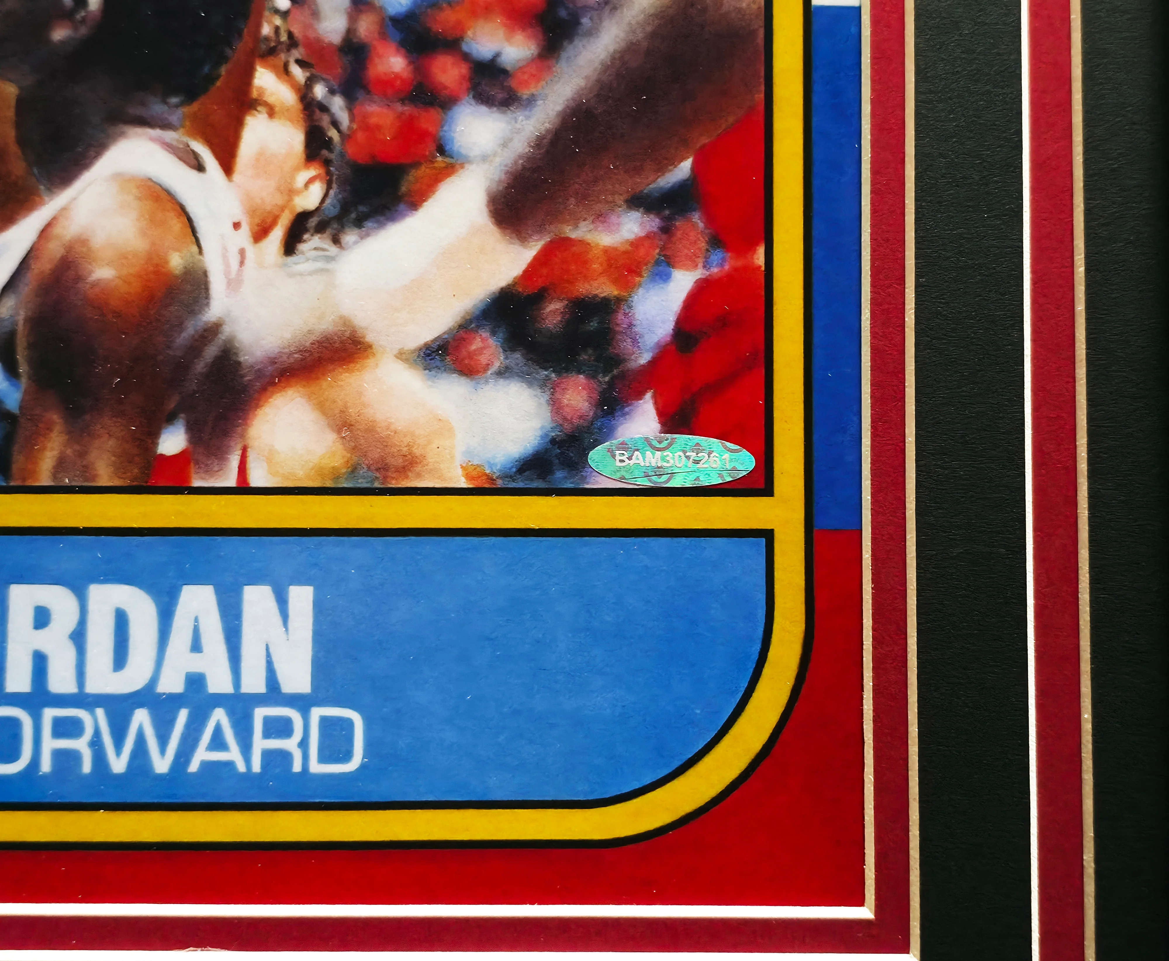 Michael Jordan Autographed Framed 1986 Fleer Rookie Card #57 Blow Up Poster Chicago Bulls UDA Holo #BAM307261 - Image 4