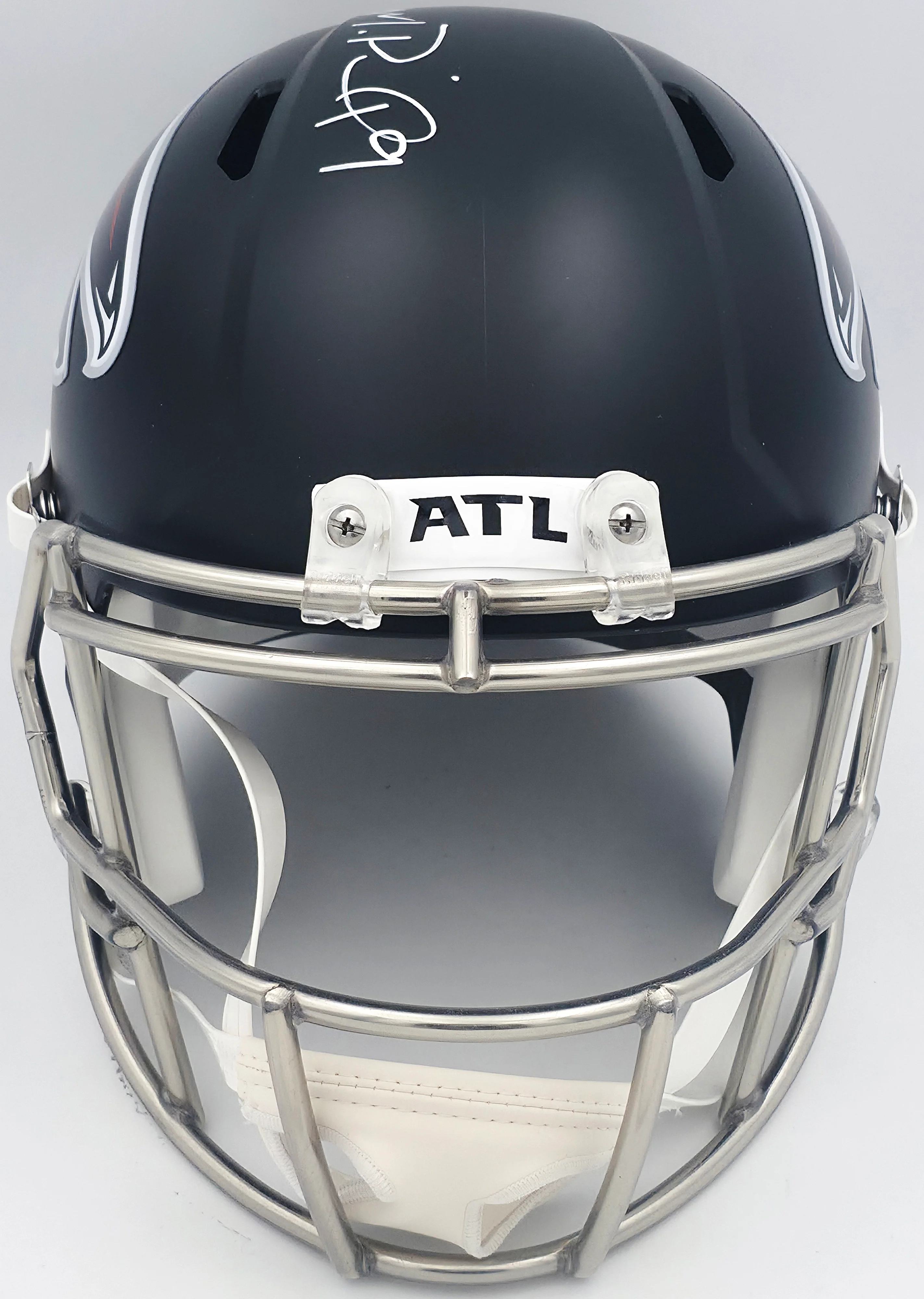 Michael Penix Jr. Autographed Atlanta Falcons 2020 Alternate Black Full Size Speed Replica Helmet Beckett BAS Witness Stock #242567 - Image 3
