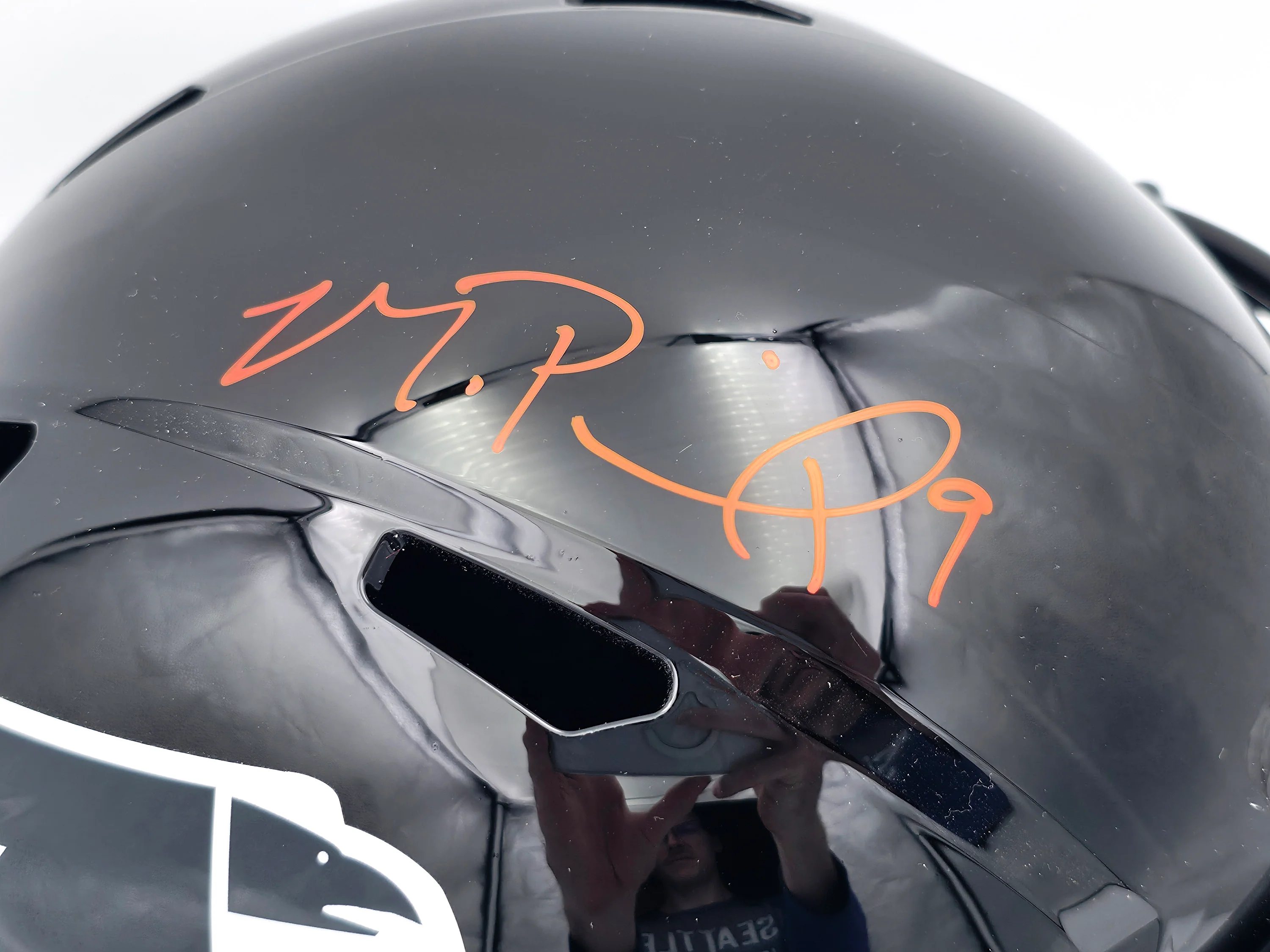 Michael Penix Jr Autographed Atlanta Falcons Alternate Black Full Size Speed Replica Helmet (Signed Twice) Beckett BAS Witness #2W906157 - Image 3