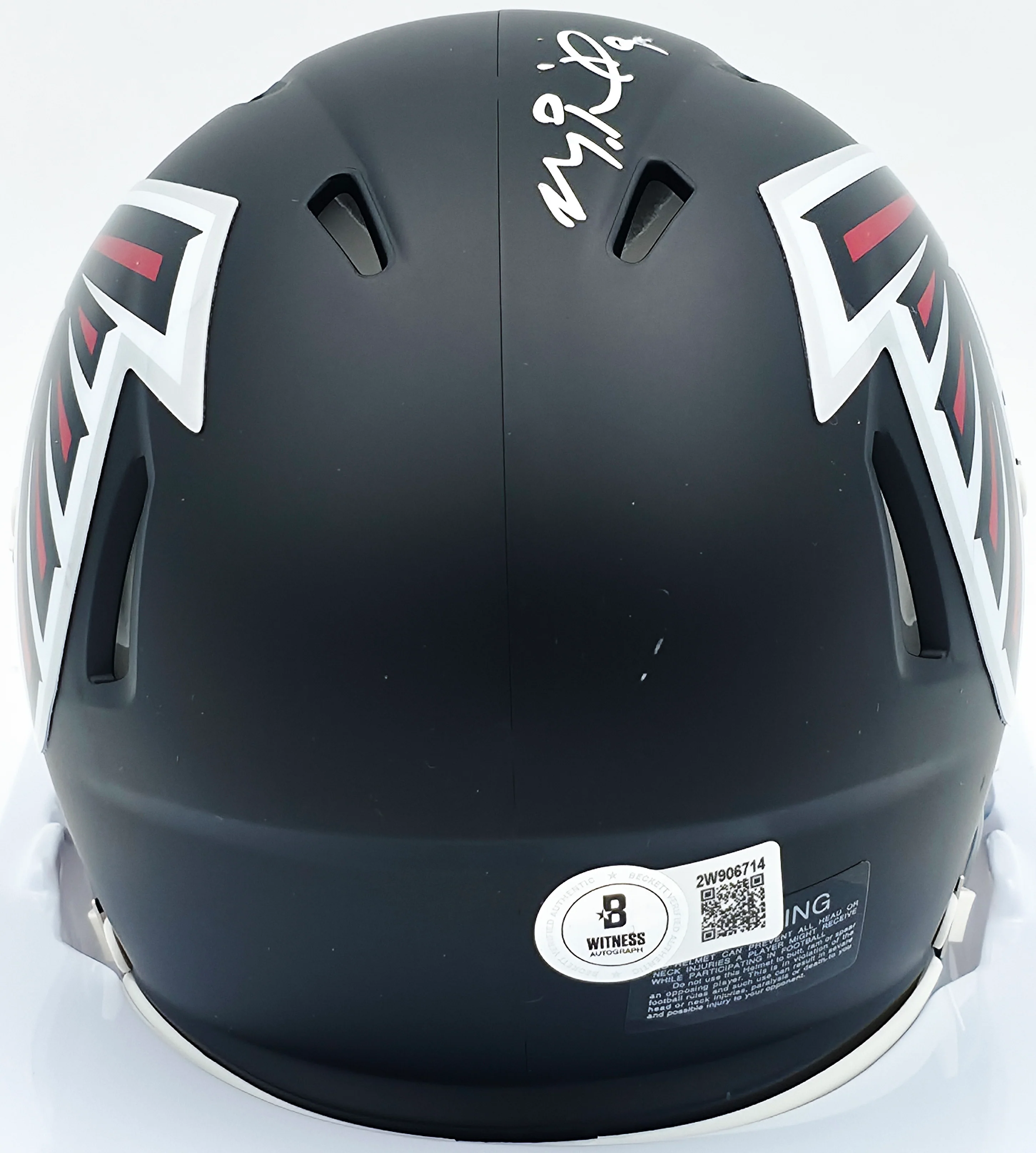 Michael Penix Jr. Autographed Atlanta Falcons Black Speed Mini Helmet Beckett BAS Witness #2W906714 - Image 4