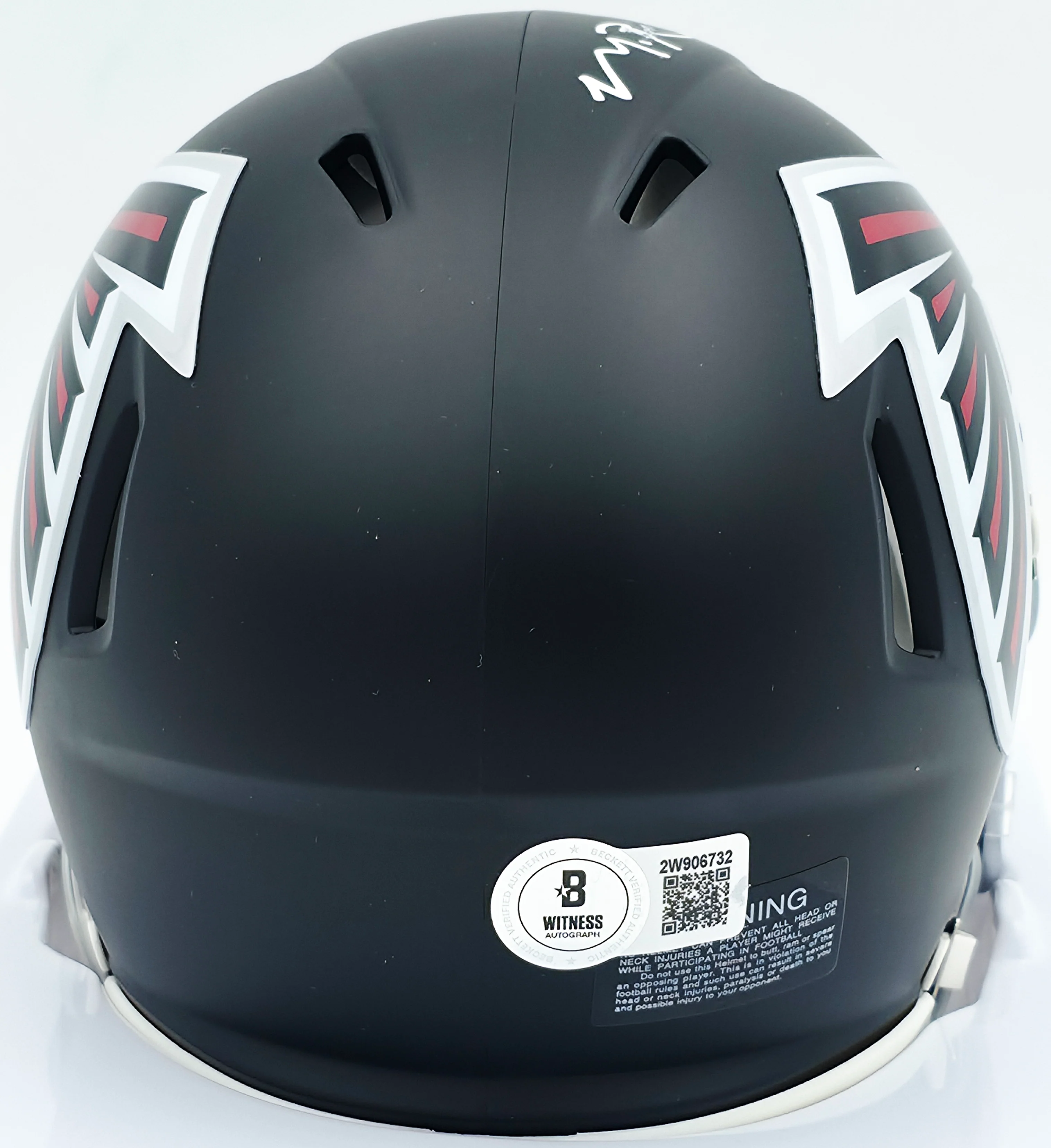 Michael Penix Jr. Autographed Atlanta Falcons Black Speed Mini Helmet Beckett BAS Witness #2W906732 - Image 4
