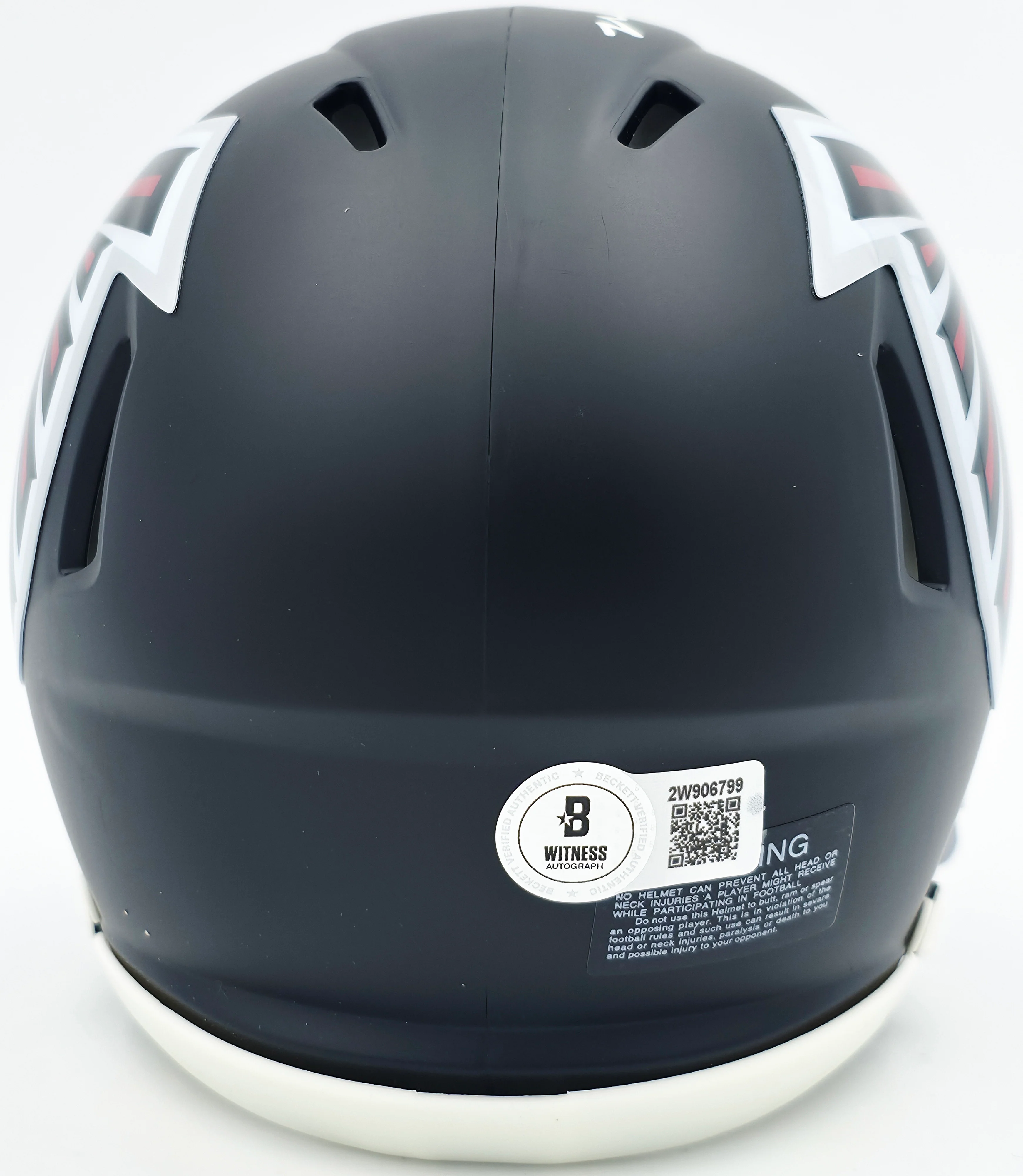 Michael Penix Jr. Autographed Atlanta Falcons Black Speed Mini Helmet Beckett BAS Witness Stock #242576 - Image 4