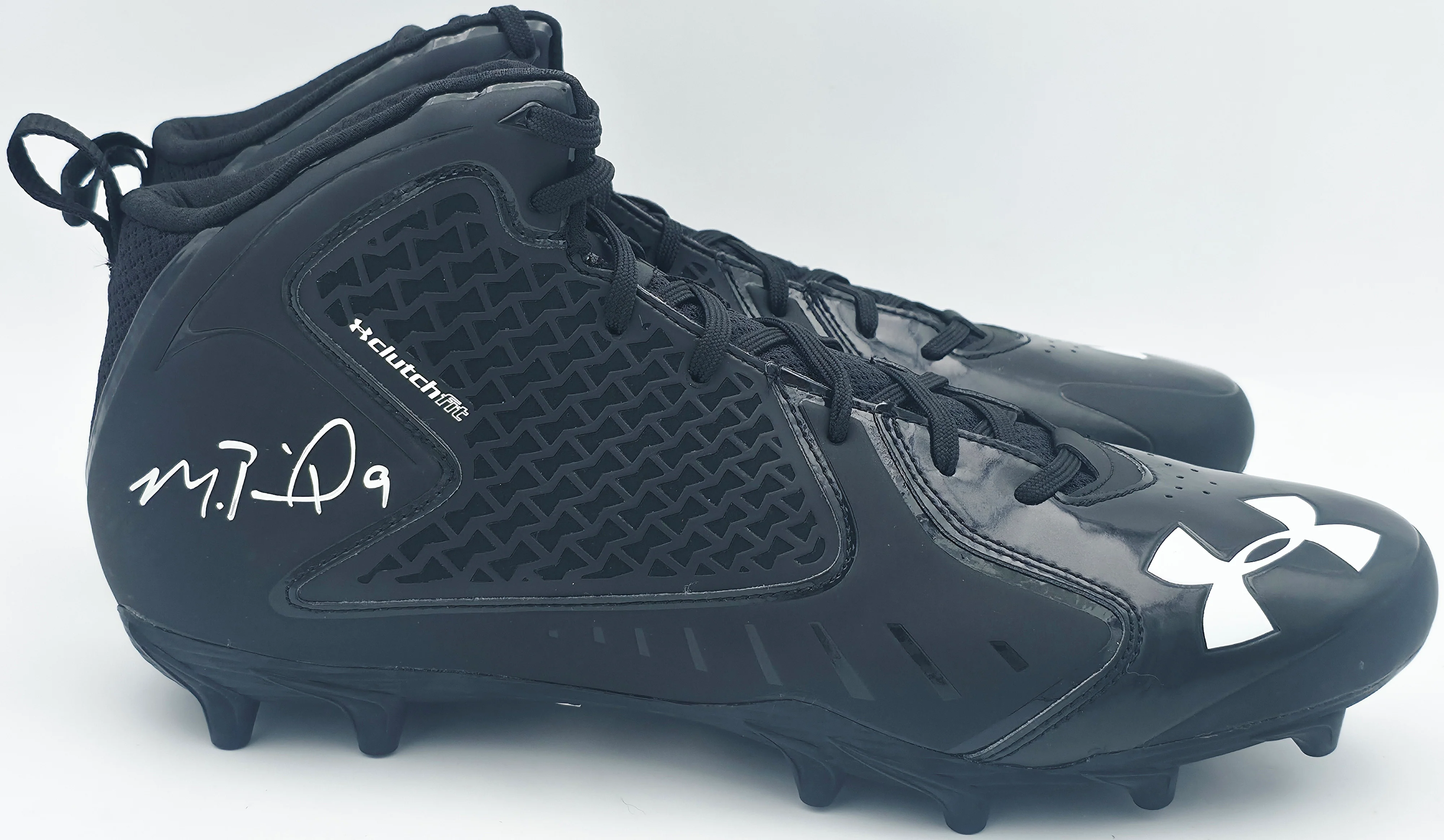 Michael Penix Jr. Autographed Pair of Black Under Armour Team Fierce MC Cleats Atlanta Falcons Size 13.5 Beckett BAS Witness Stock #242580 - Image 3