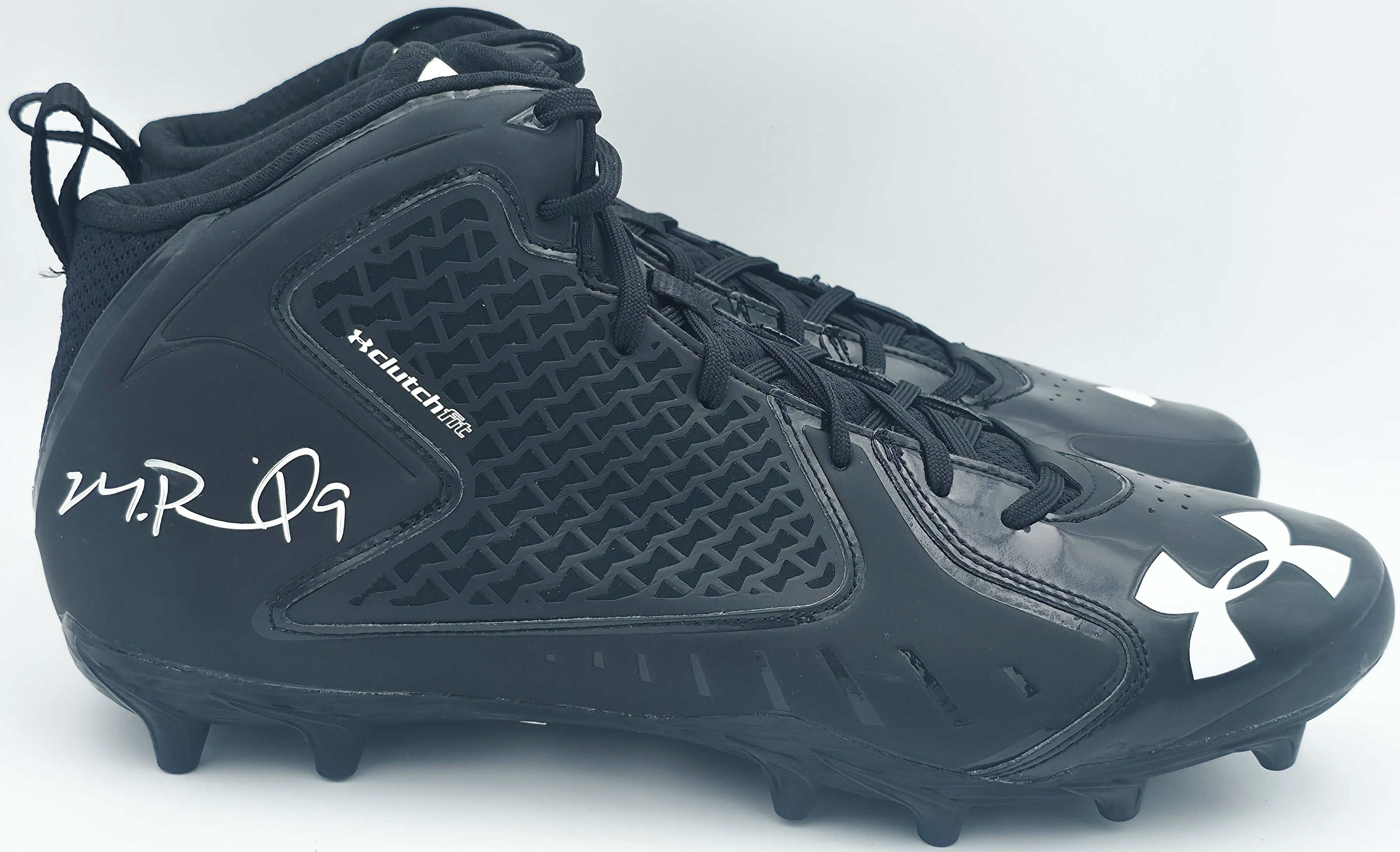 Michael Penix Jr. Autographed Pair of Black Under Armour Team Fierce MC Cleats Atlanta Falcons Size 13 Beckett BAS Witness Stock #242579 - Image 2