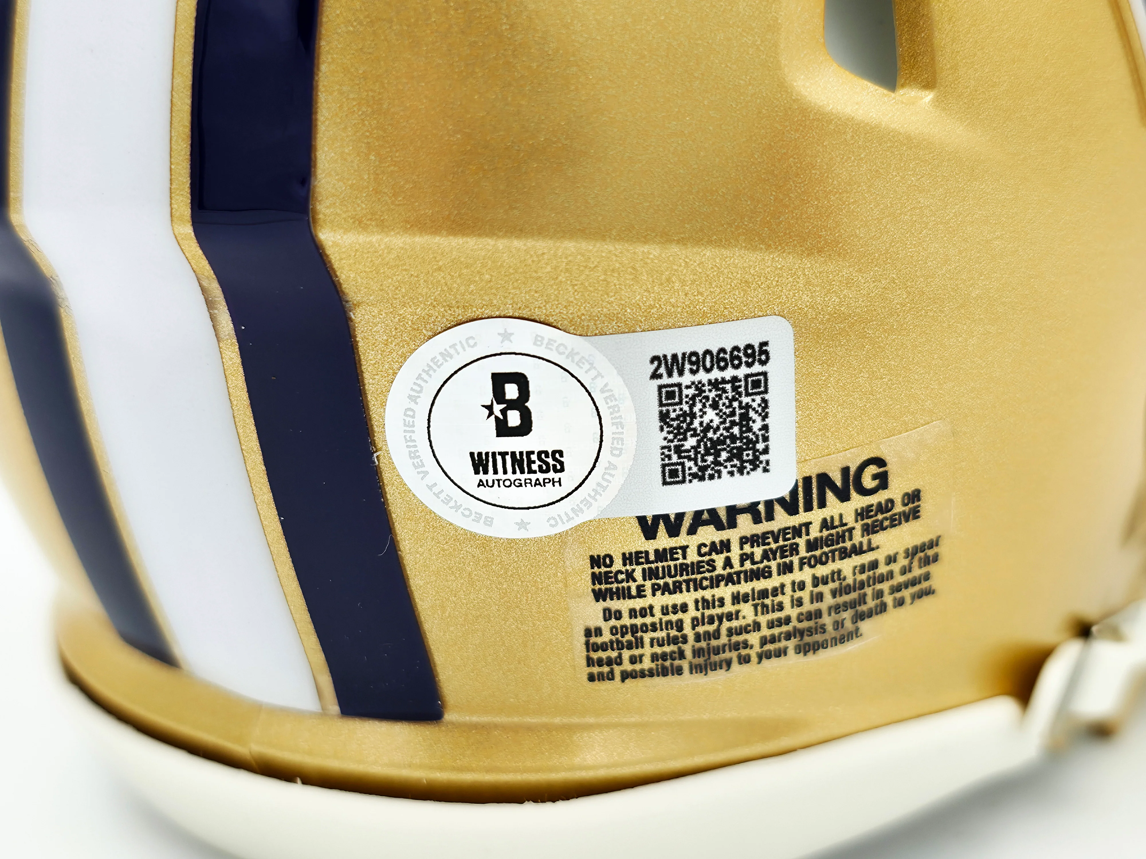 Michael Penix Jr. Autographed Washington Huskies Gold Speed Mini Helmet Beckett BAS Witness Stock #242577 - Image 5