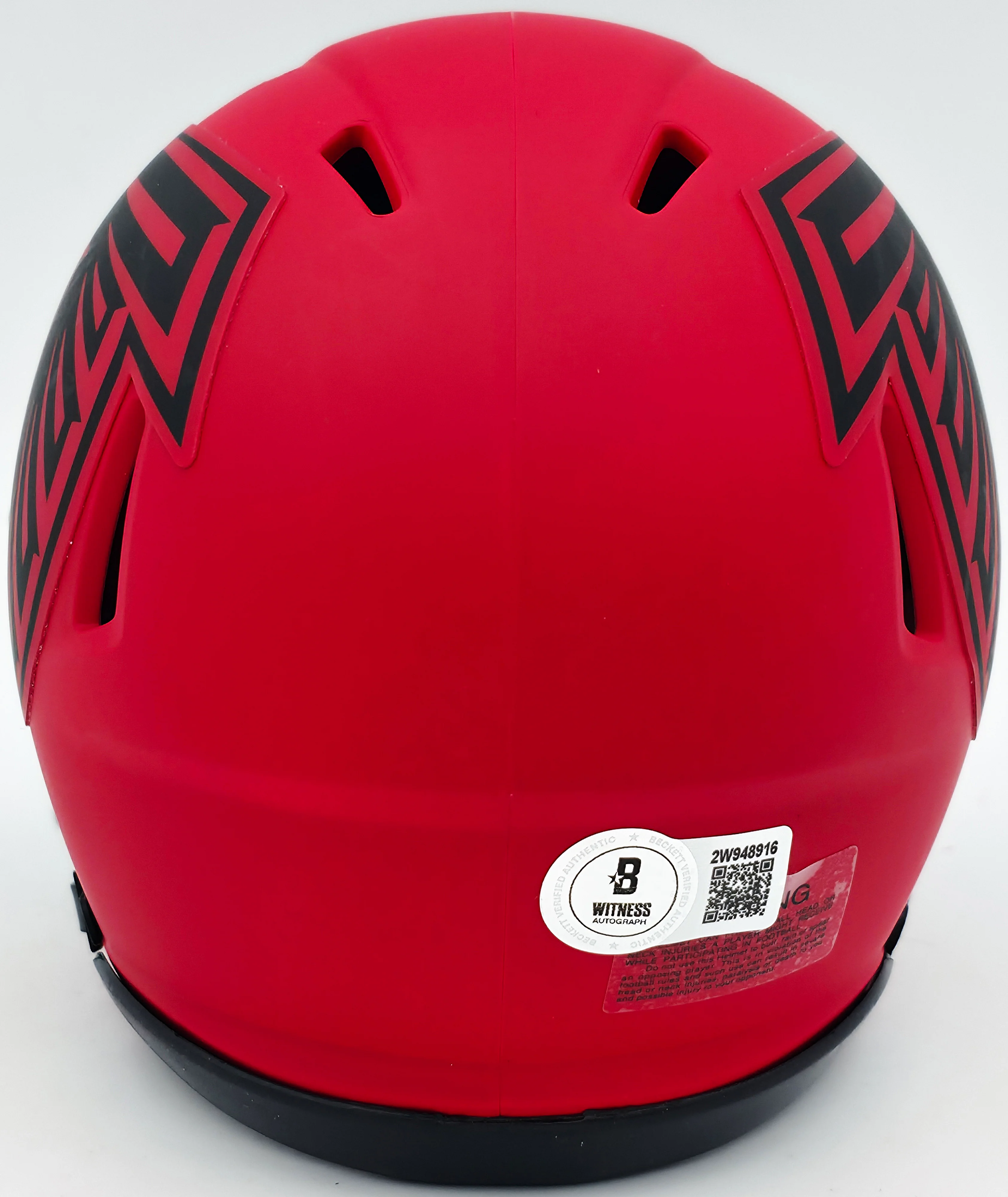 Michael Vick Autographed Atlanta Falcons Rave Red Speed Mini Helmet Beckett BAS Witness Stock #243636 - Image 4