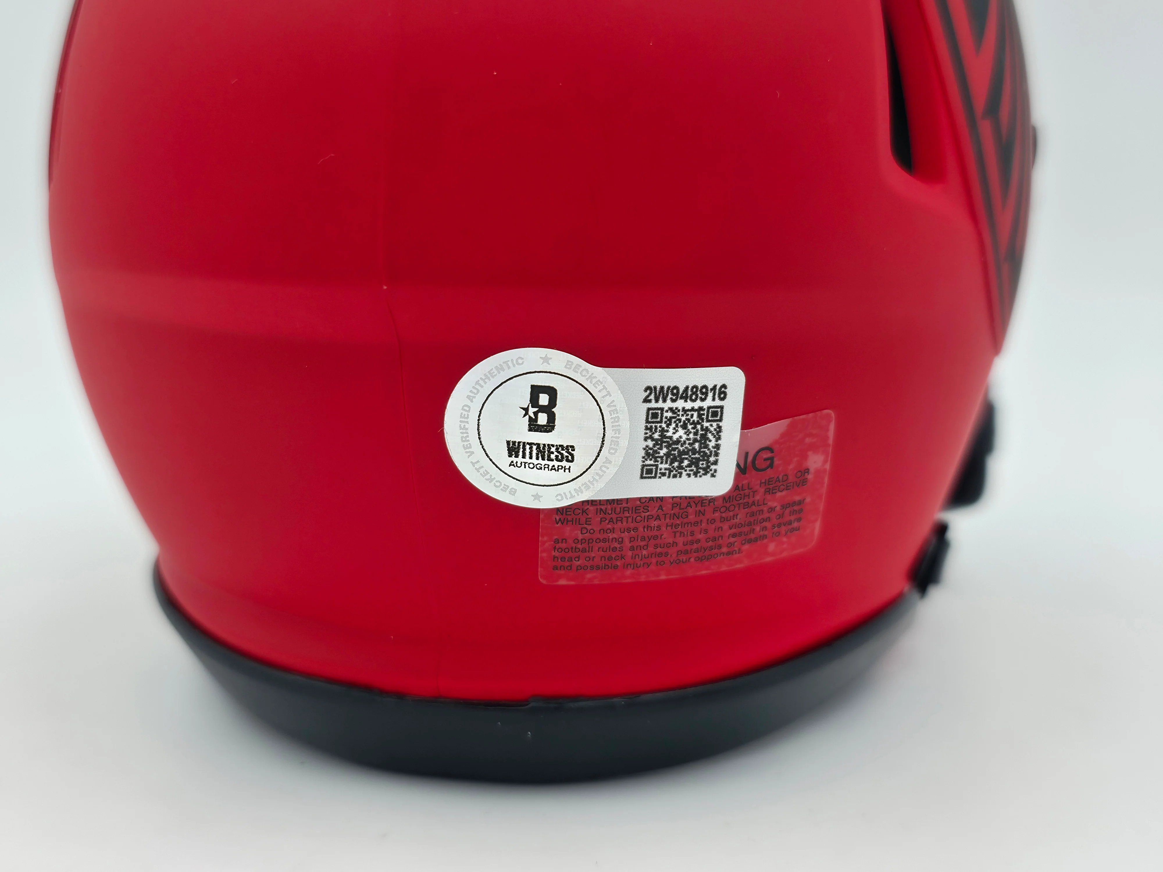 Michael Vick Autographed Atlanta Falcons Rave Red Speed Mini Helmet Beckett BAS Witness Stock #243636 - Image 5