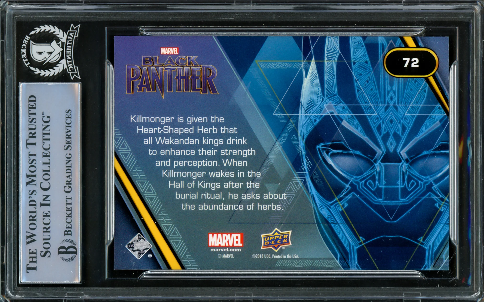 Michael B. Jordan Autographed 2018 Upper Deck Black Panther Silver Card #72 Marvel Beckett BAS #16245285 - Image 2