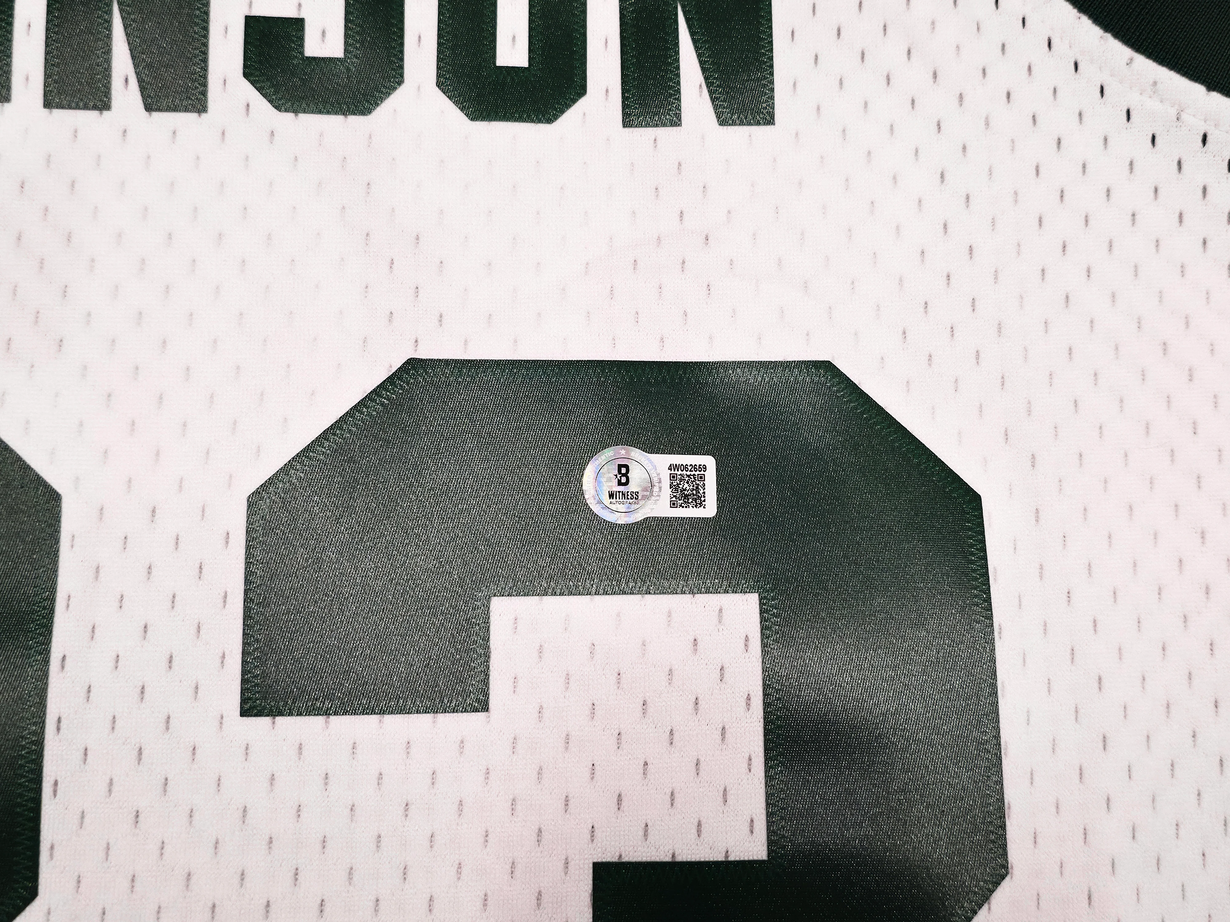 Michigan State Spartans Magic Johnson Autographed White Authentic Mitchell & Ness 1978-79 College Vault Jersey Size L Beckett BAS Witness Stock #256713 - Image 5