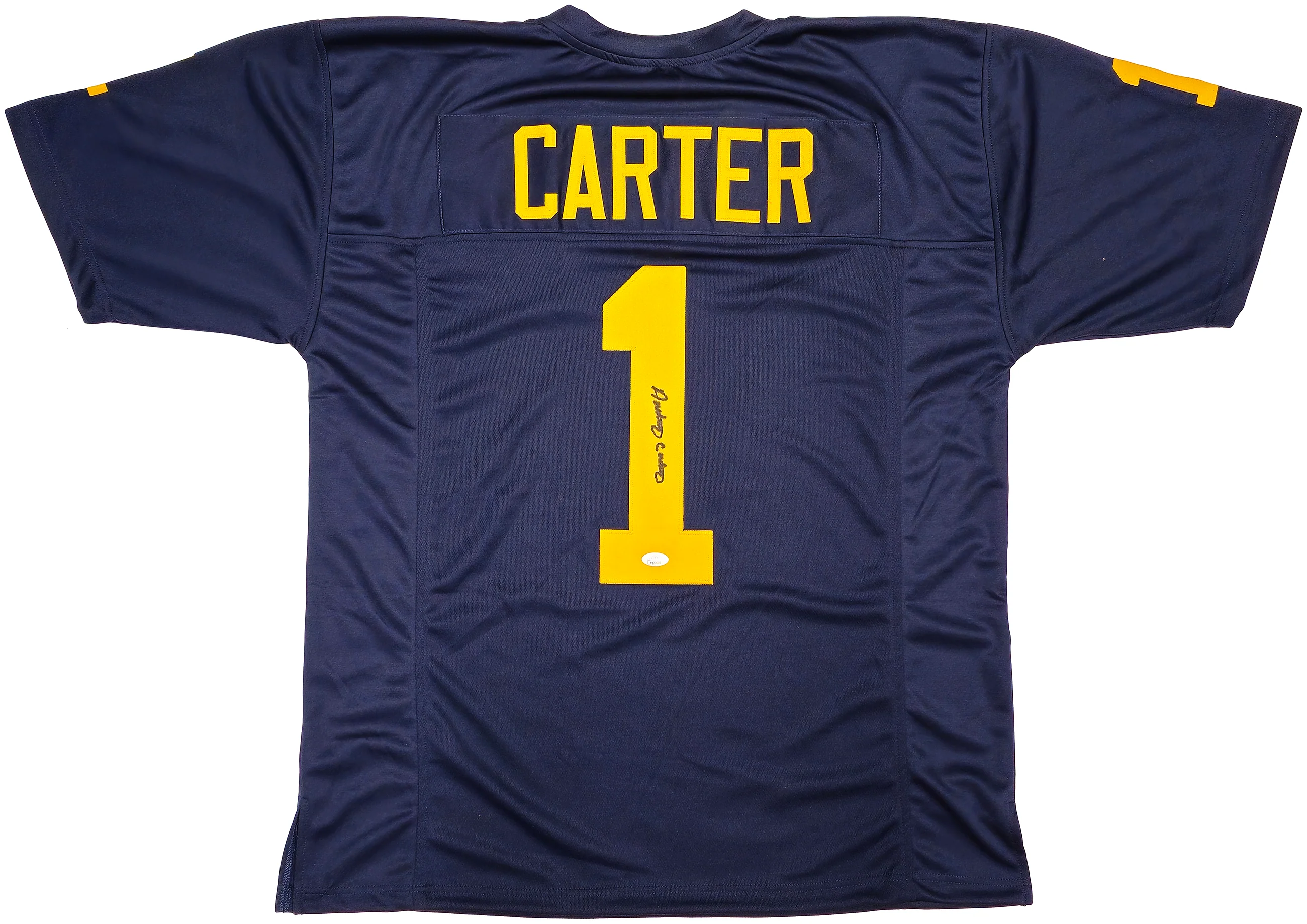 Michigan Wolverines Anthony Carter Autographed Blue Jersey JSA Stock #234505 - Image 2