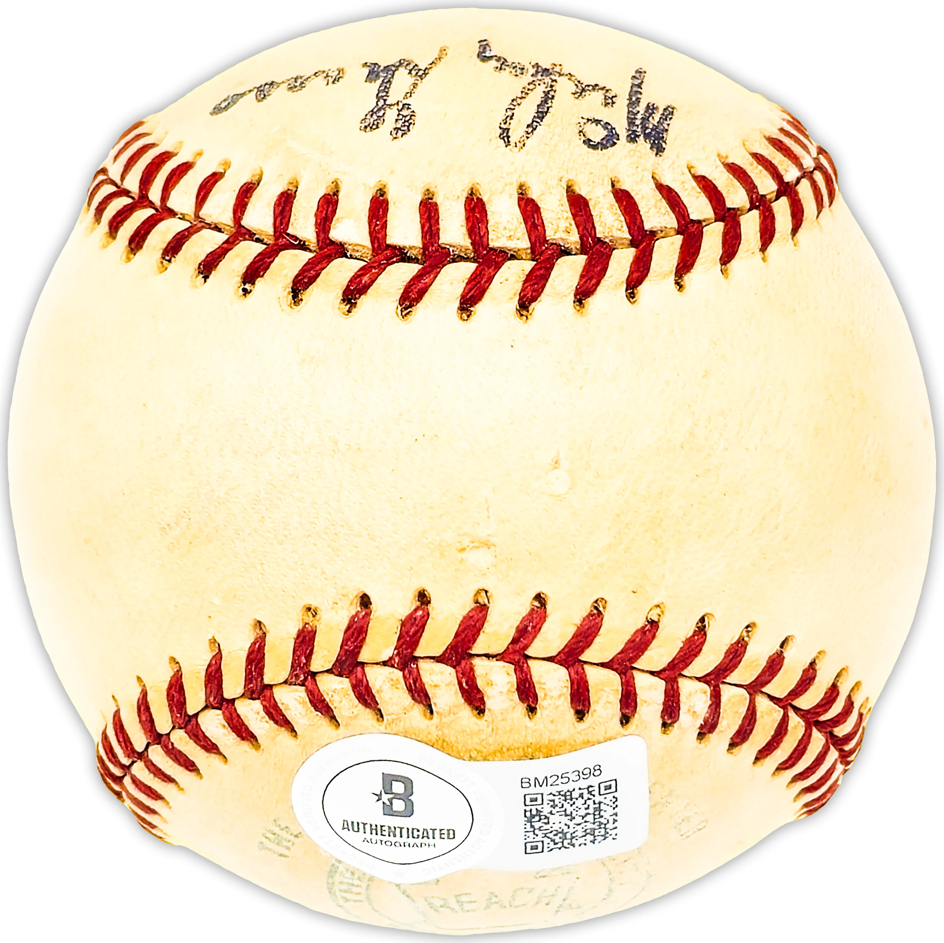 Mickey Grasso Autographed Official Harridge AL Baseball Cleveland Indians, San Francisco Giants Beckett BAS QR #BM25398 - Image 2