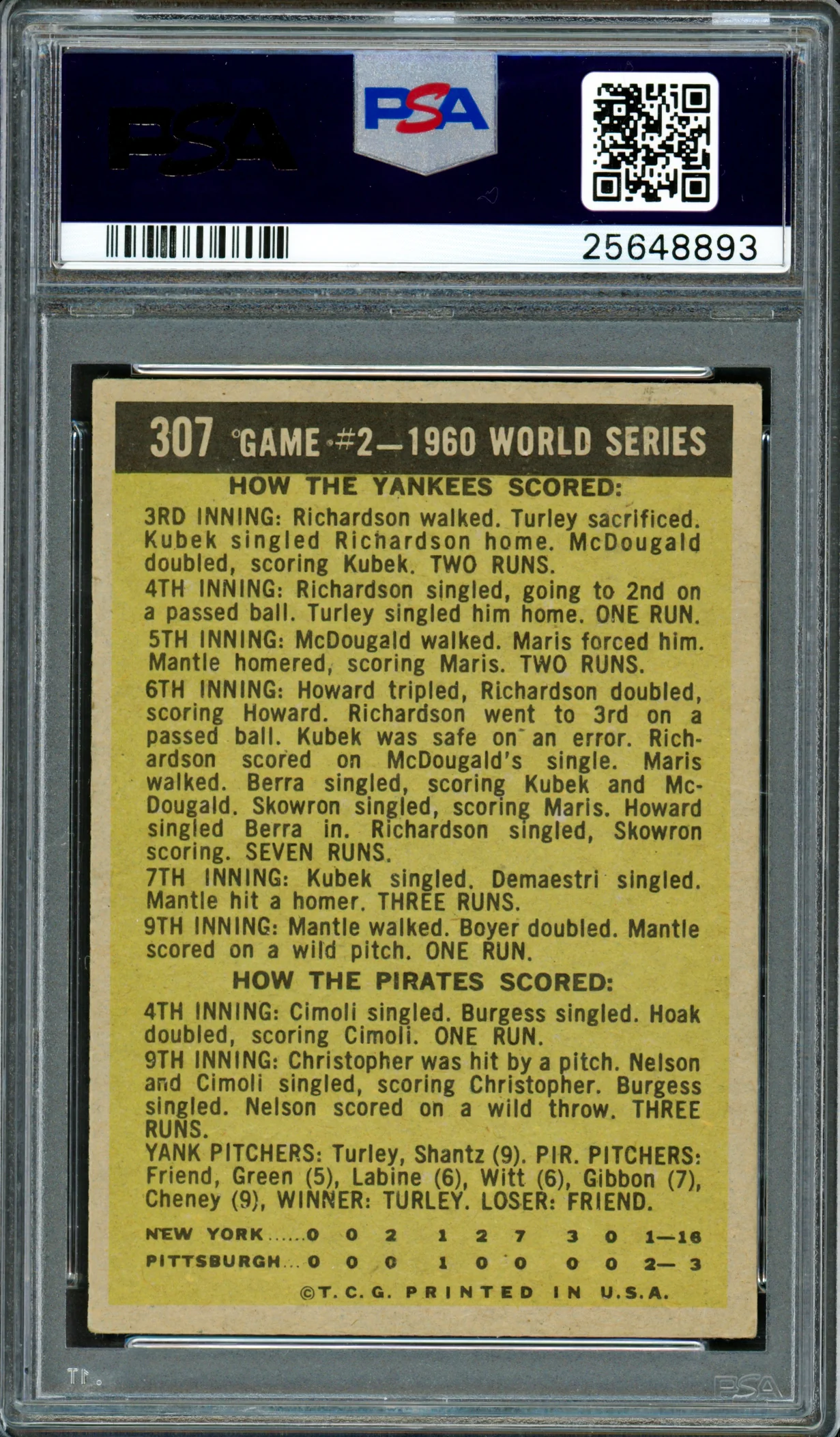 Mickey Mantle Autographed 1961 Topps Card #307 New York Yankees Auto Grade Gem Mint 10 PSA/DNA #25648893 - Image 2