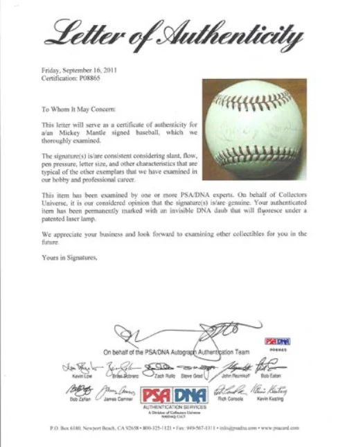 Mickey Mantle Autographed Official AL Cronin Baseball New York Yankees Vintage Playing Days Signature PSA/DNA #P08865 - Image 5