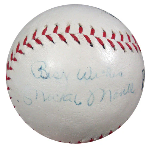 Mickey Mantle Autographed Park League Baseball New York Yankees "Best Wishes" 1950's Vintage Signature PSA/DNA #Q07806 - Image 5