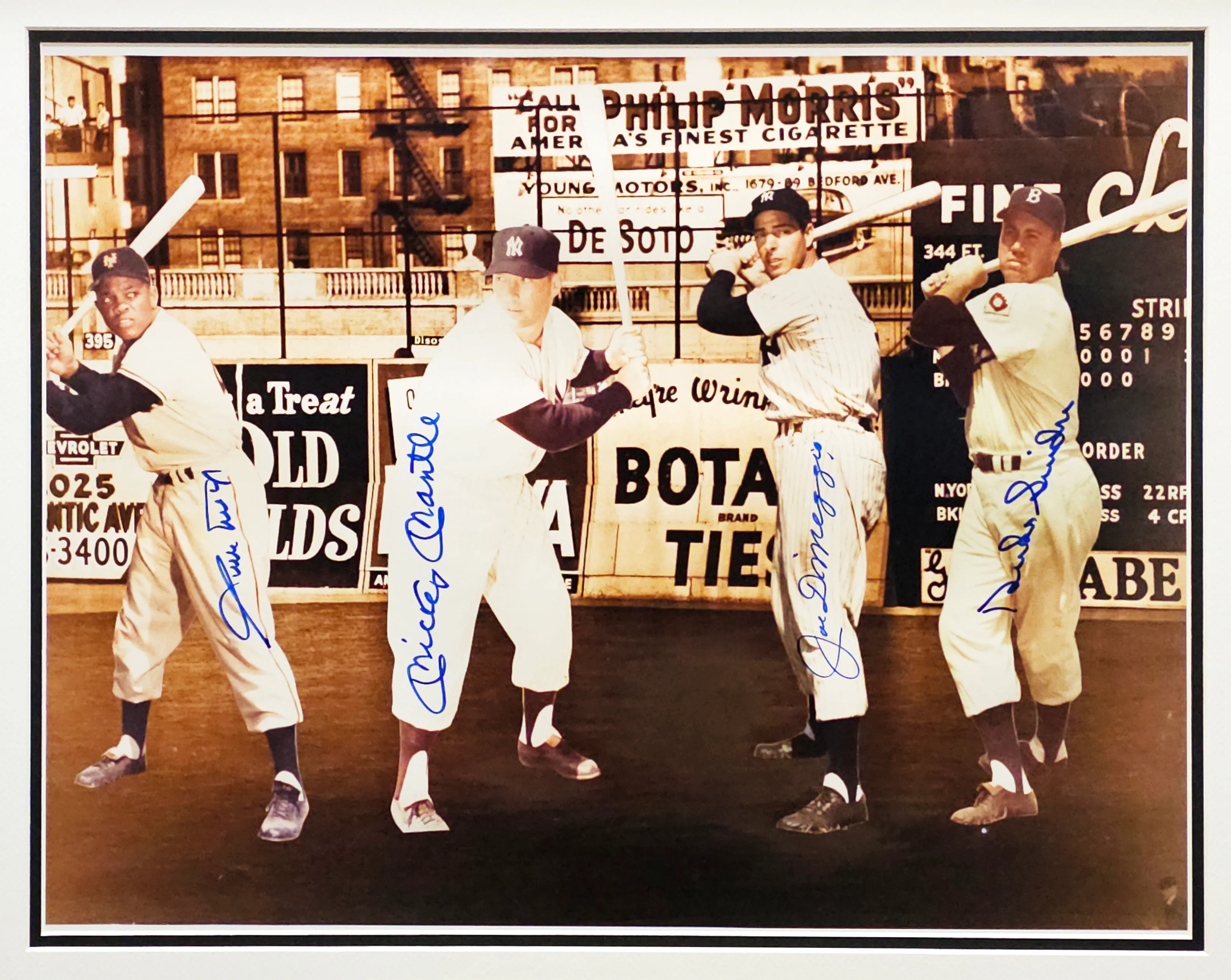 Mickey Mantle, Joe DiMaggio, Willie Mays & Duke Snider Autographed Framed 16x20 Photo With Duke Snider PSA/DNA #AI03390 - Image 2
