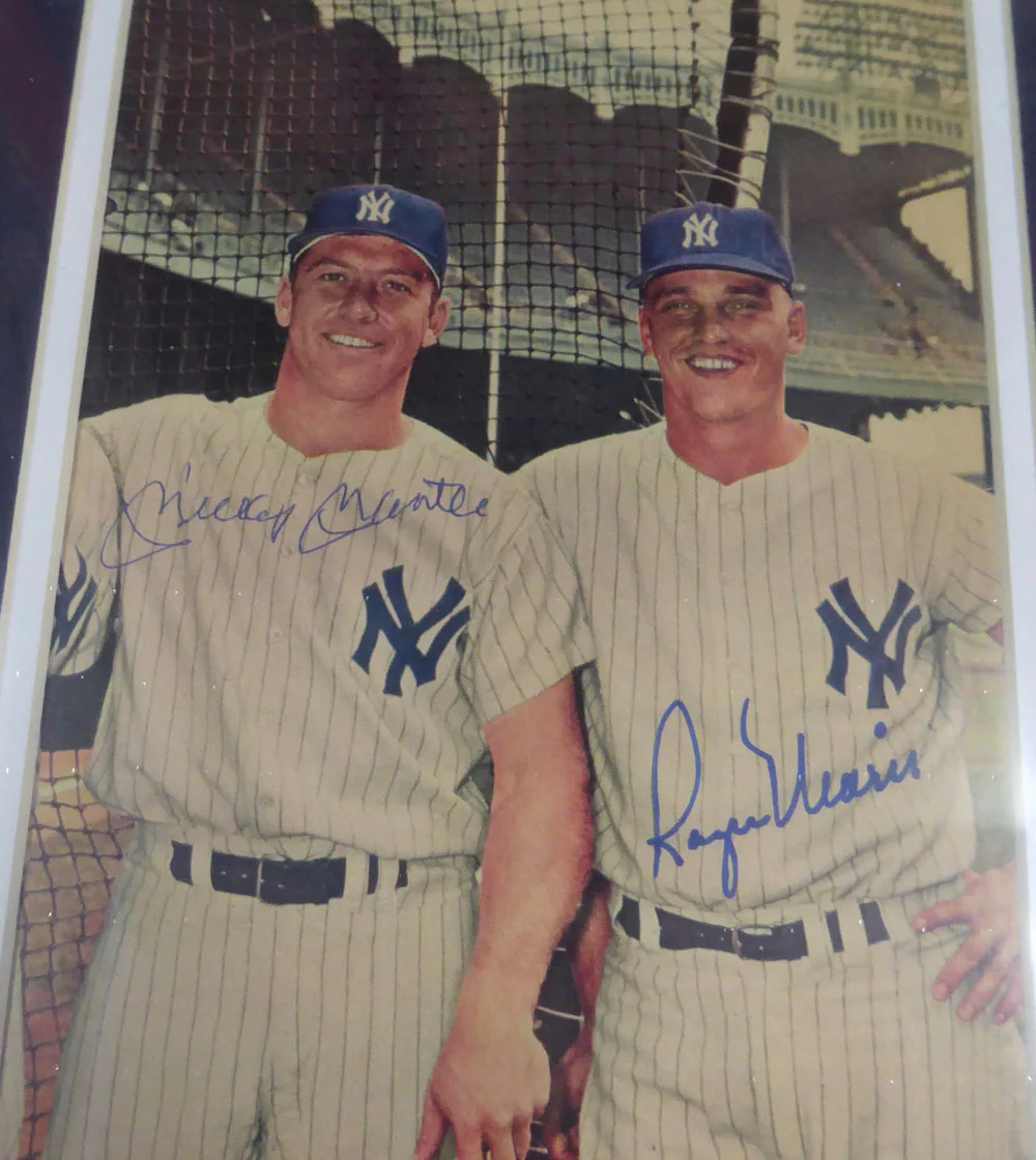 Mickey Mantle & Roger Maris Autographed Framed 7x10 Magazine Page Photo New York Yankees Beckett BAS #A74177 - Image 2
