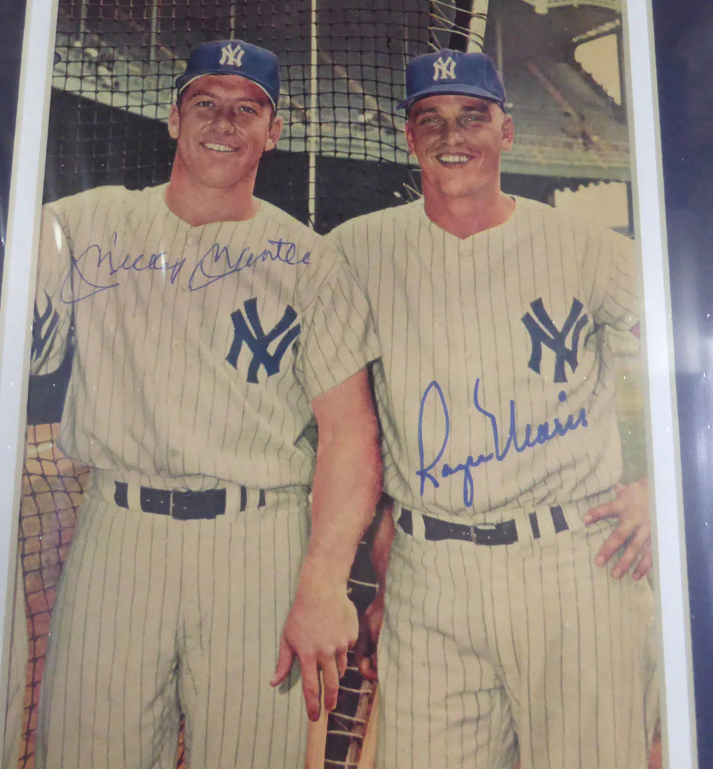 Mickey Mantle & Roger Maris Autographed Framed 7x10 Magazine Page Photo New York Yankees Beckett BAS #A74177 - Image 3