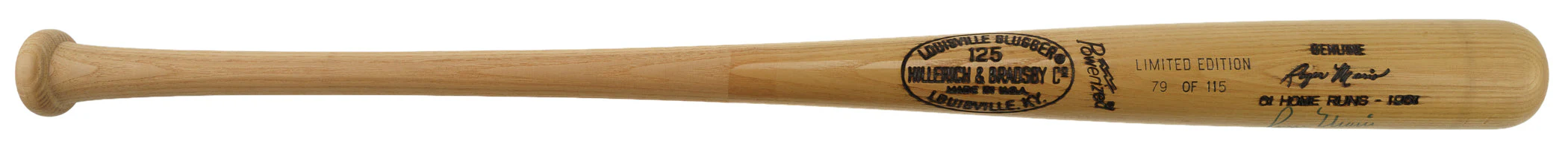 Mickey Mantle Roger Maris Signed Louisville Slugger LE 79/115 Bat JSA LOA - Image 2
